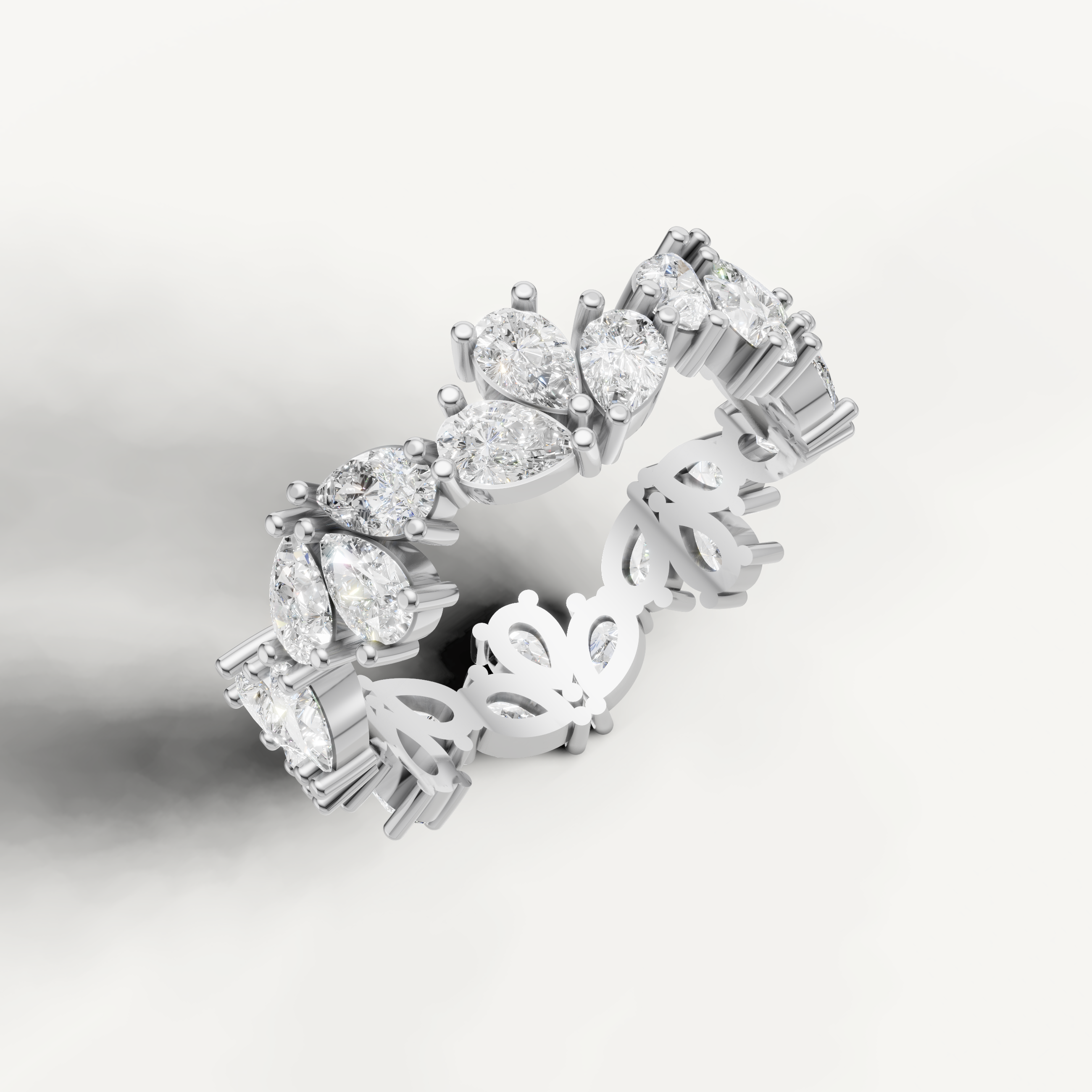 elegant pear cut diamond wedding band with timeless brilliance