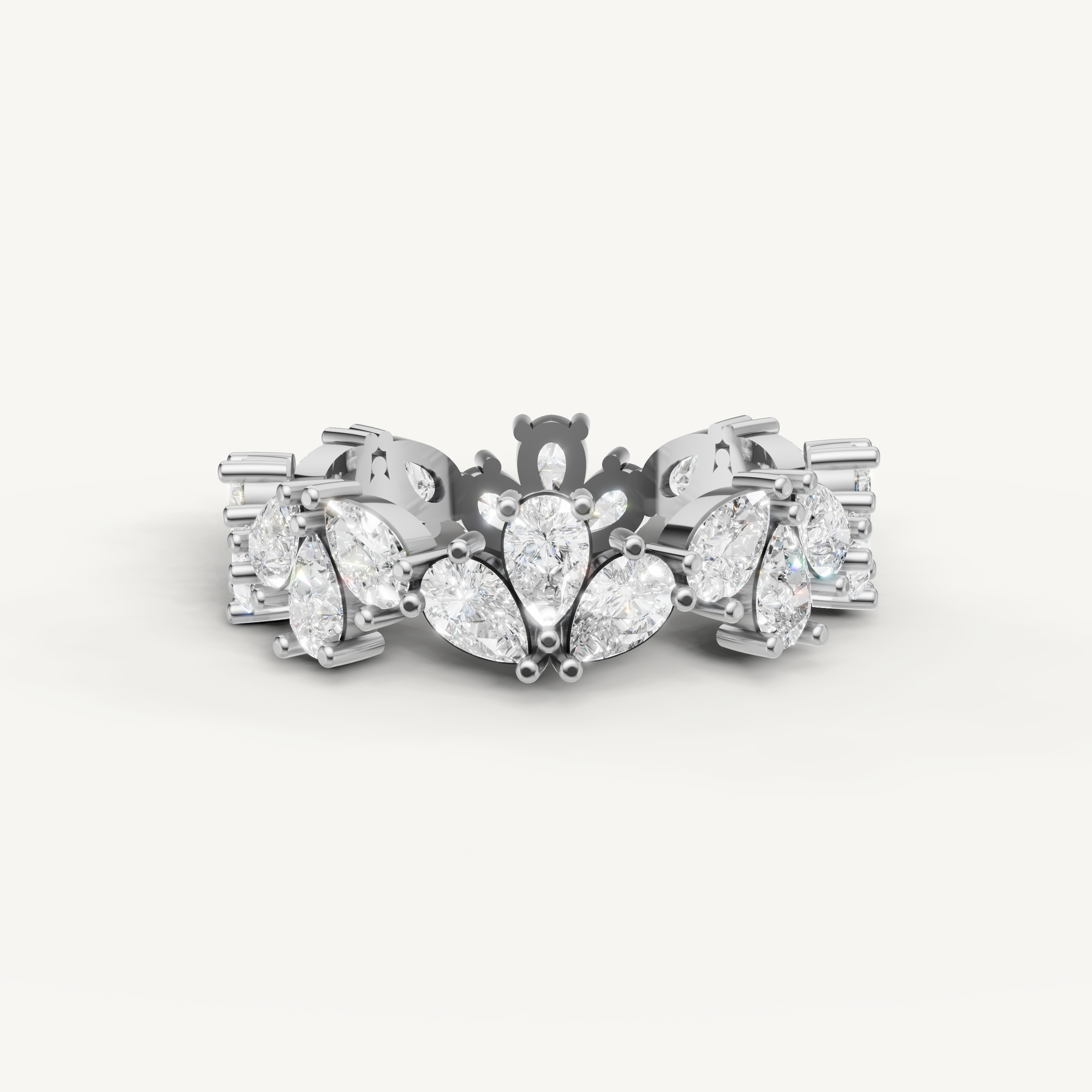 pear lab grown diamond eternity band in 14k white gold