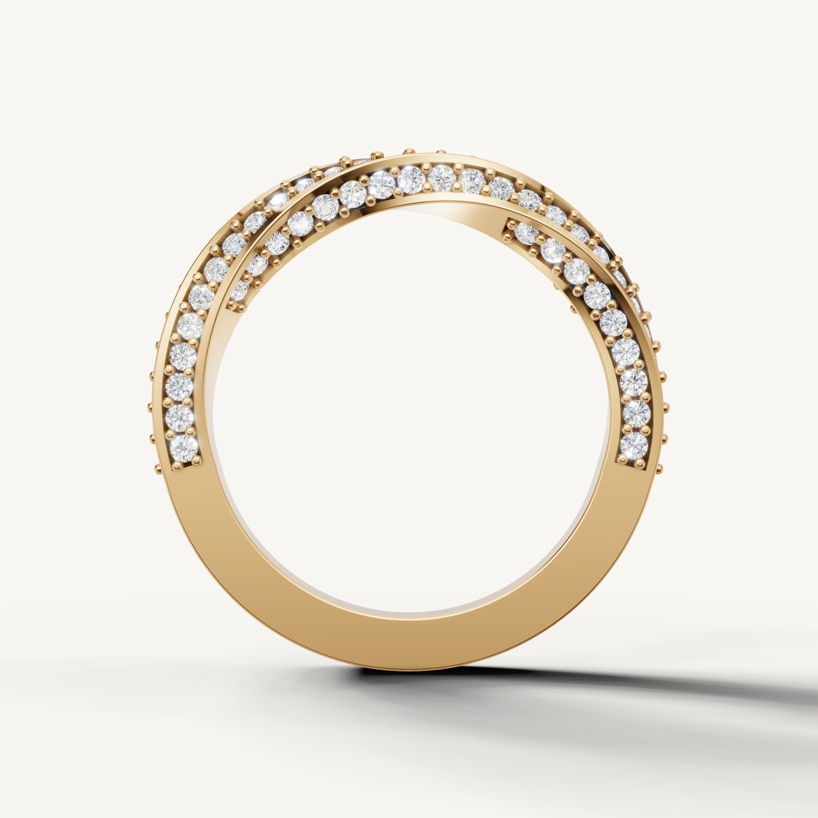 IGI certified lab grown diamond criss cross band