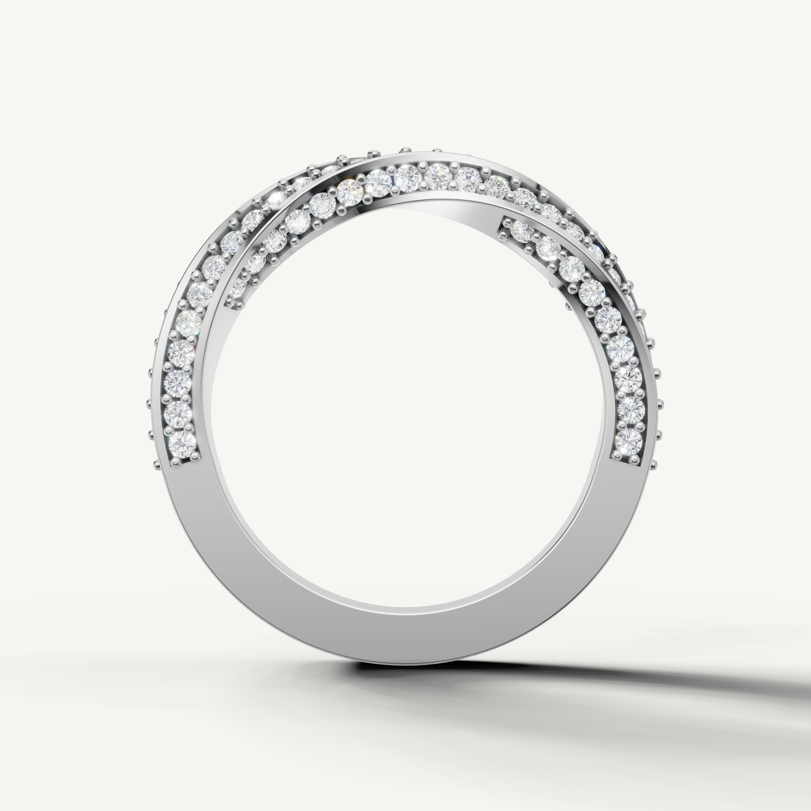 IGI certified lab grown diamond crossover band for women
