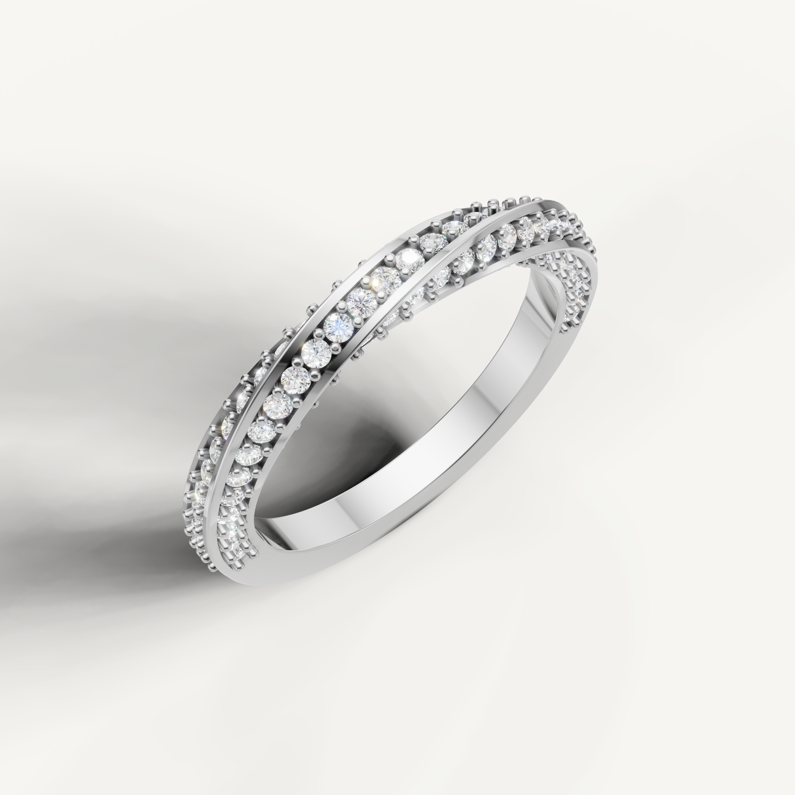 elegant twisted diamond band with modern minimalist sparkle
