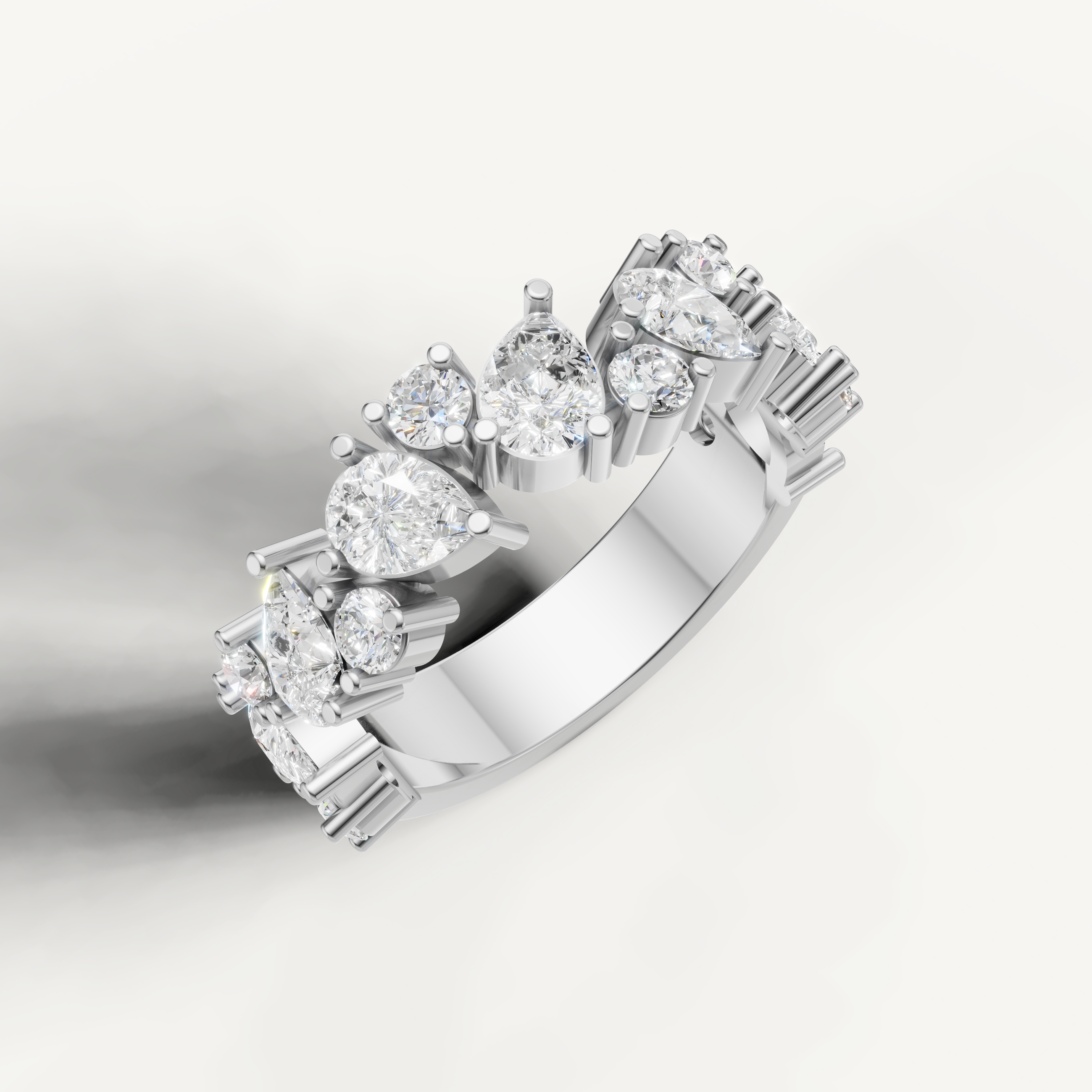 mixed shape diamond eternity band with modern brilliance