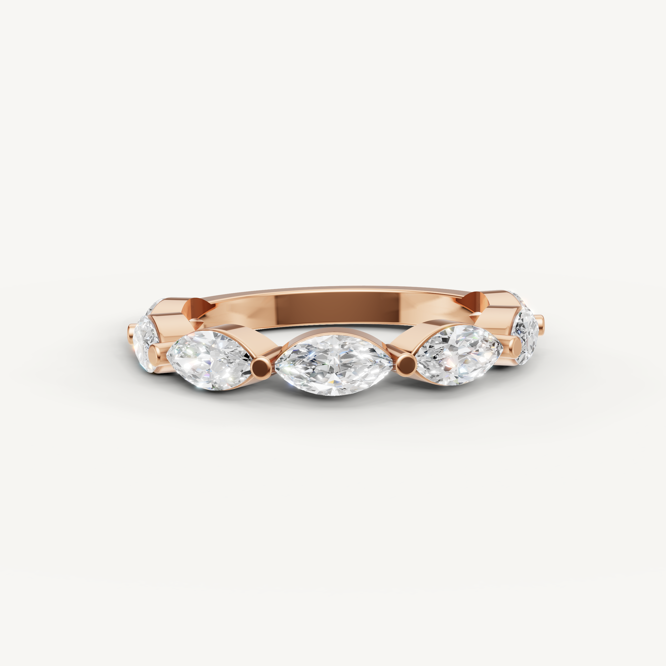 marquise lab grown diamond eternity ring in 14k rose gold