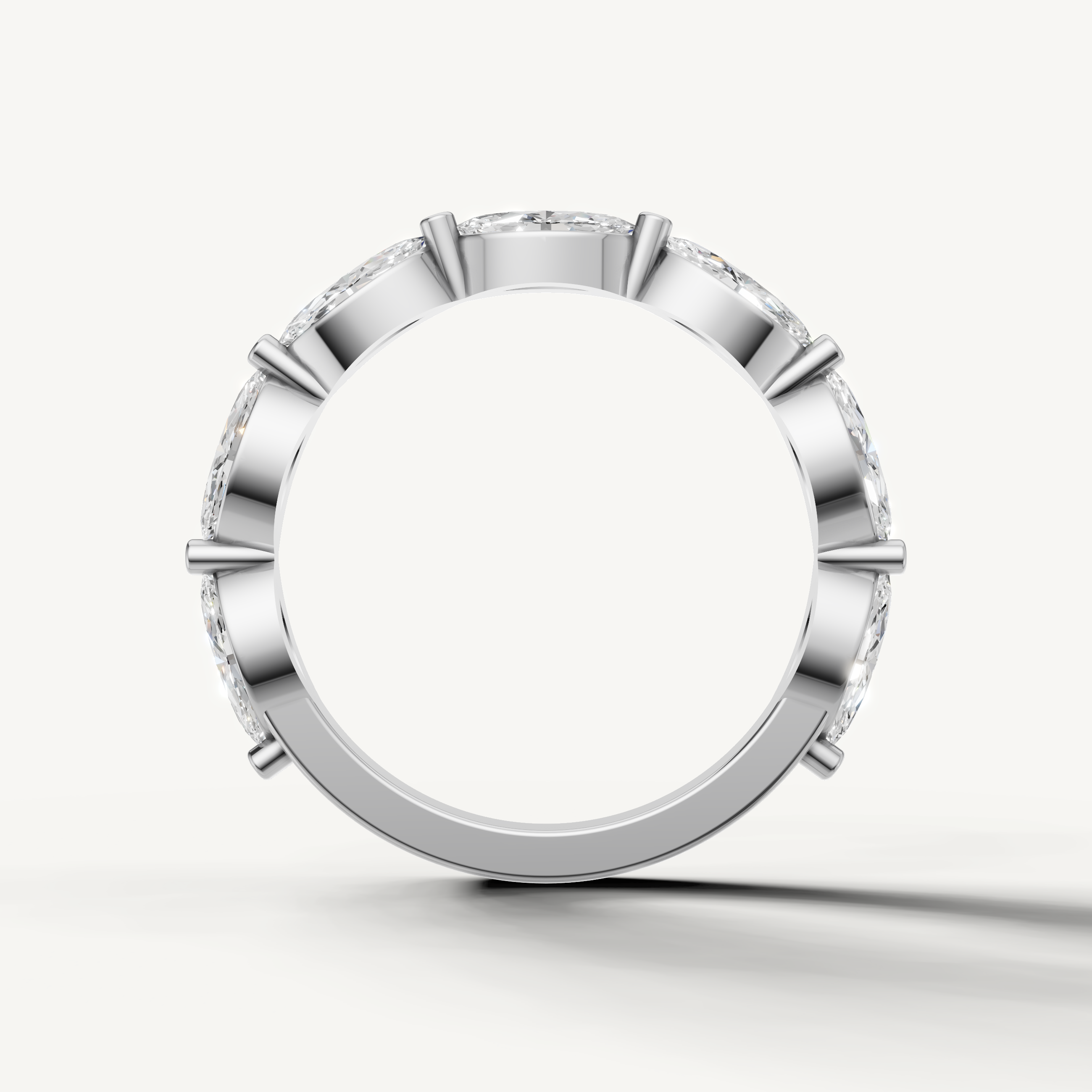 IGI certified lab grown marquise diamond ring in white gold