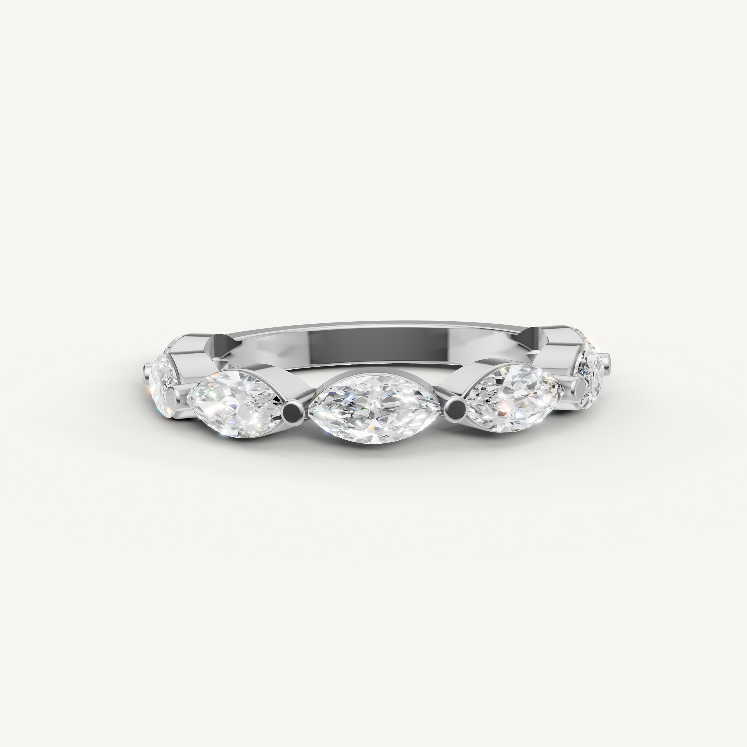 marquise lab grown diamond eternity ring in 14k white gold