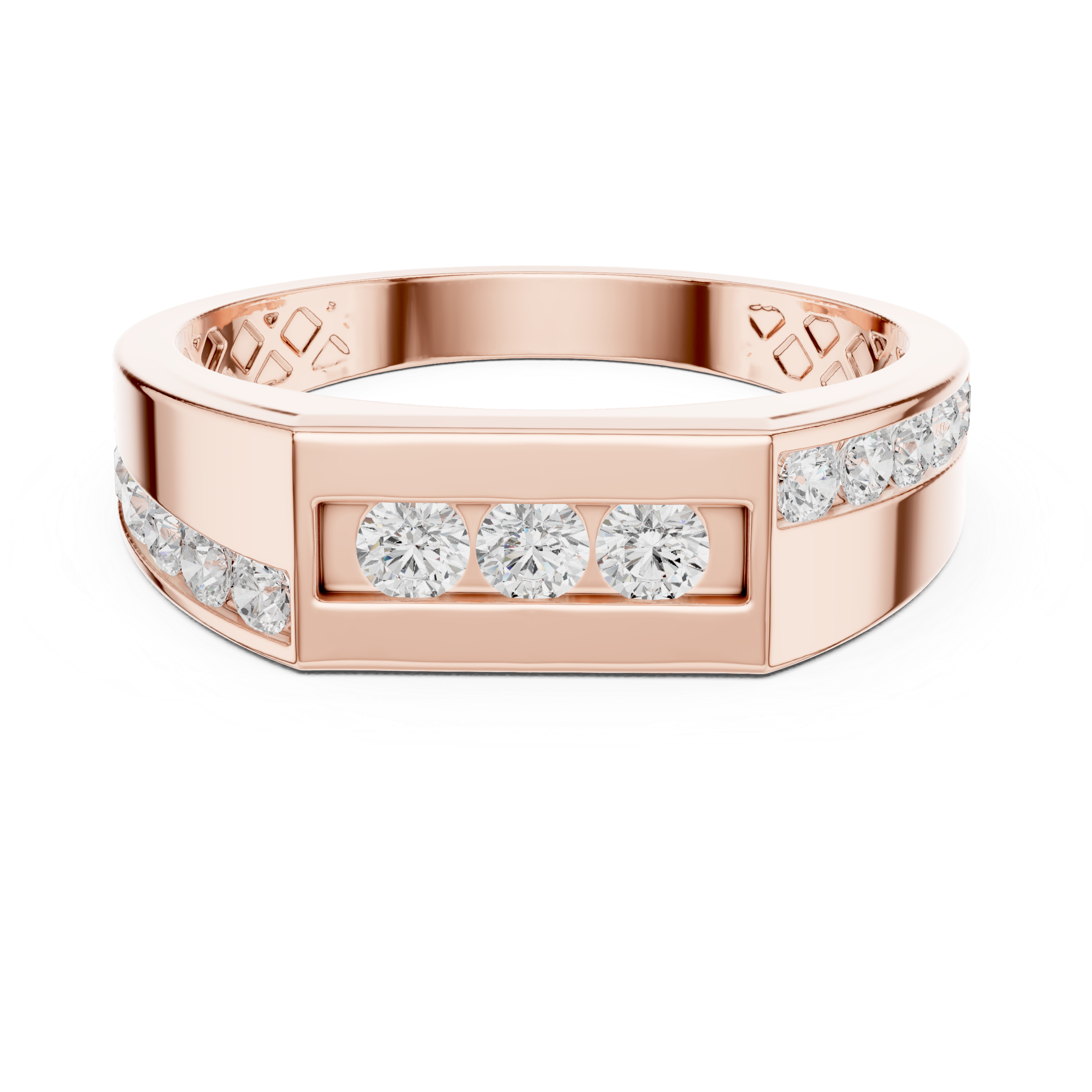 Men's Lab-Grown Diamond Channel Band in 14K Gold