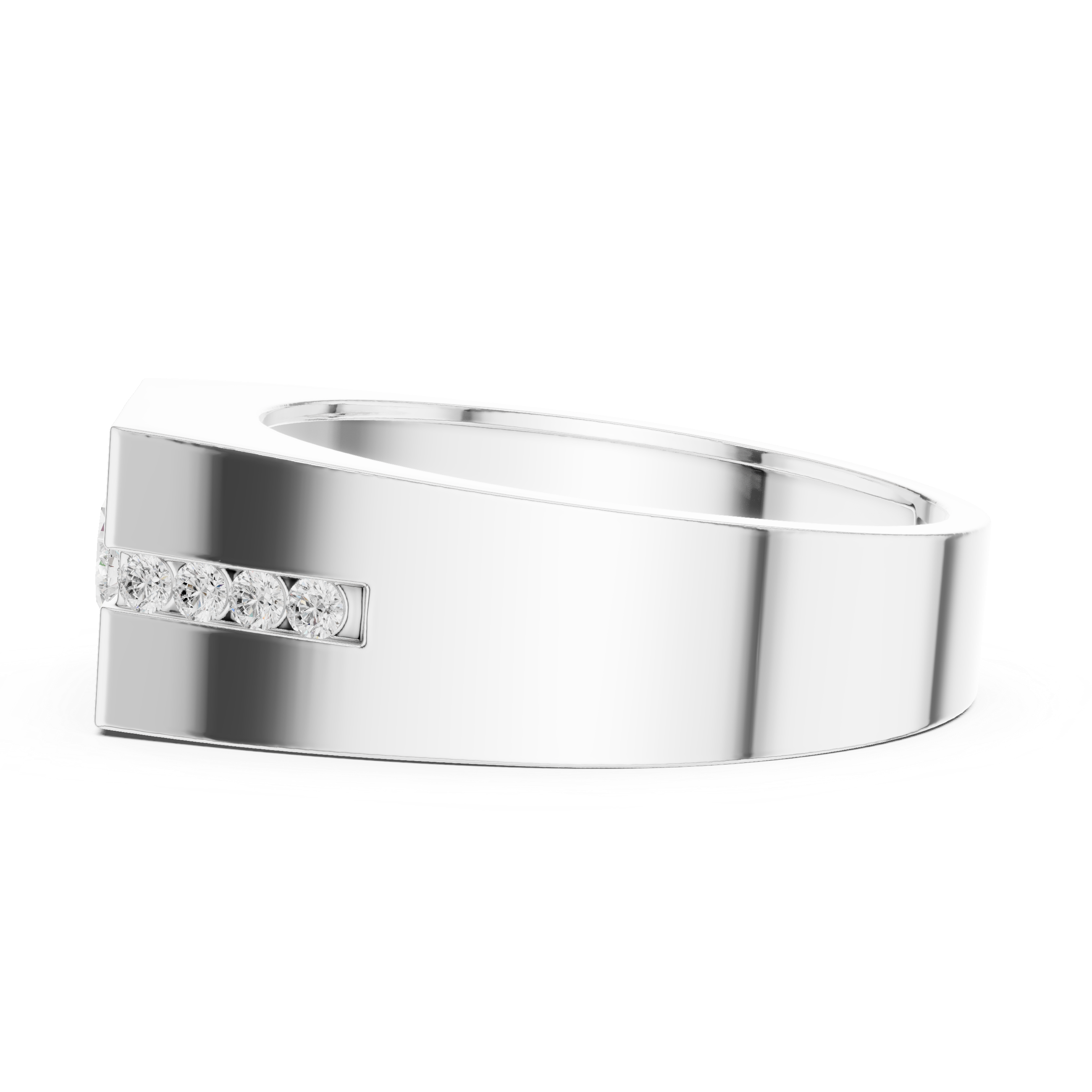 Men’s Lab-Grown Diamond Geometric Signet Ring in 14K Gold