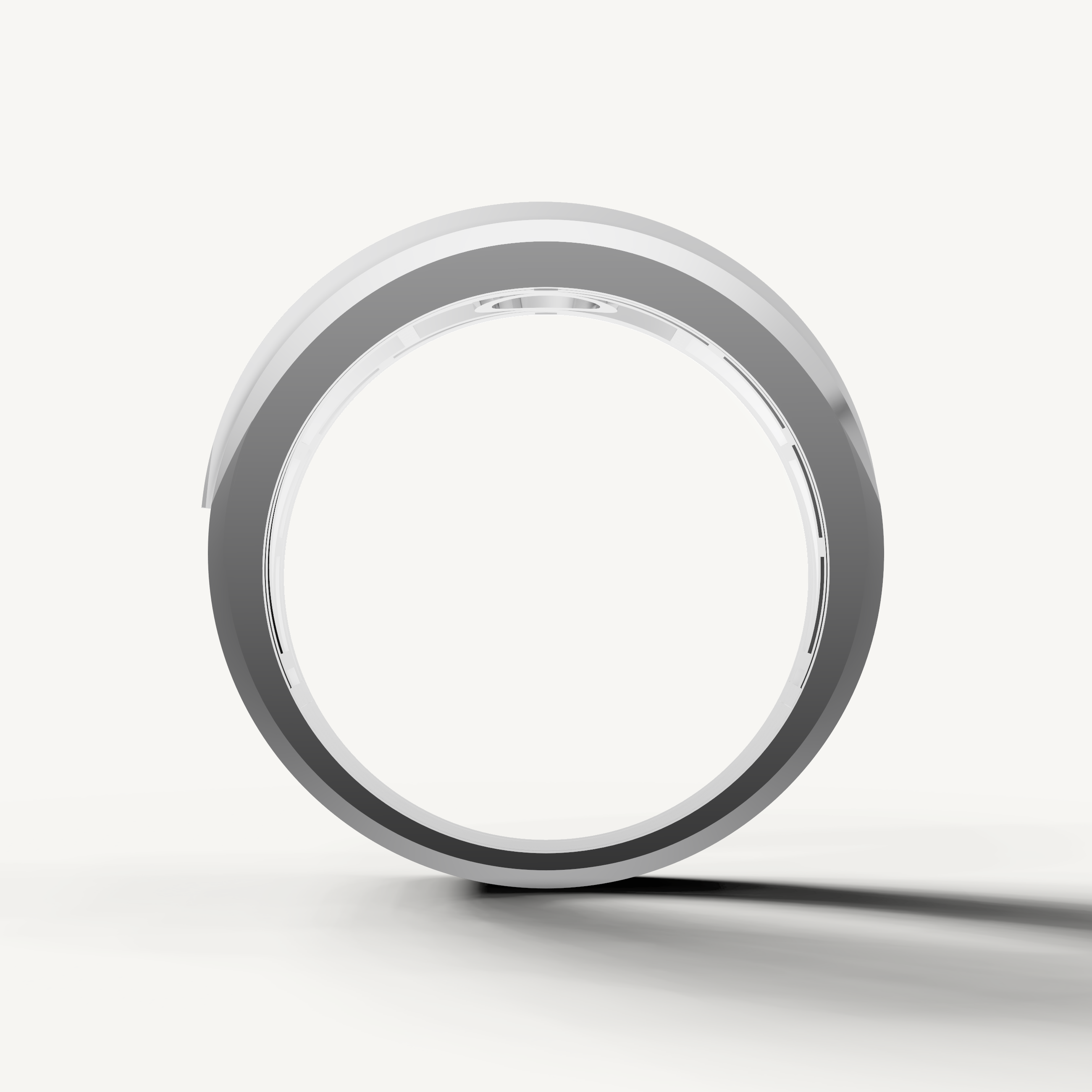 Premium white gold wedding band for men with elegant channel set diamonds and contemporary design by Raul Diamonds