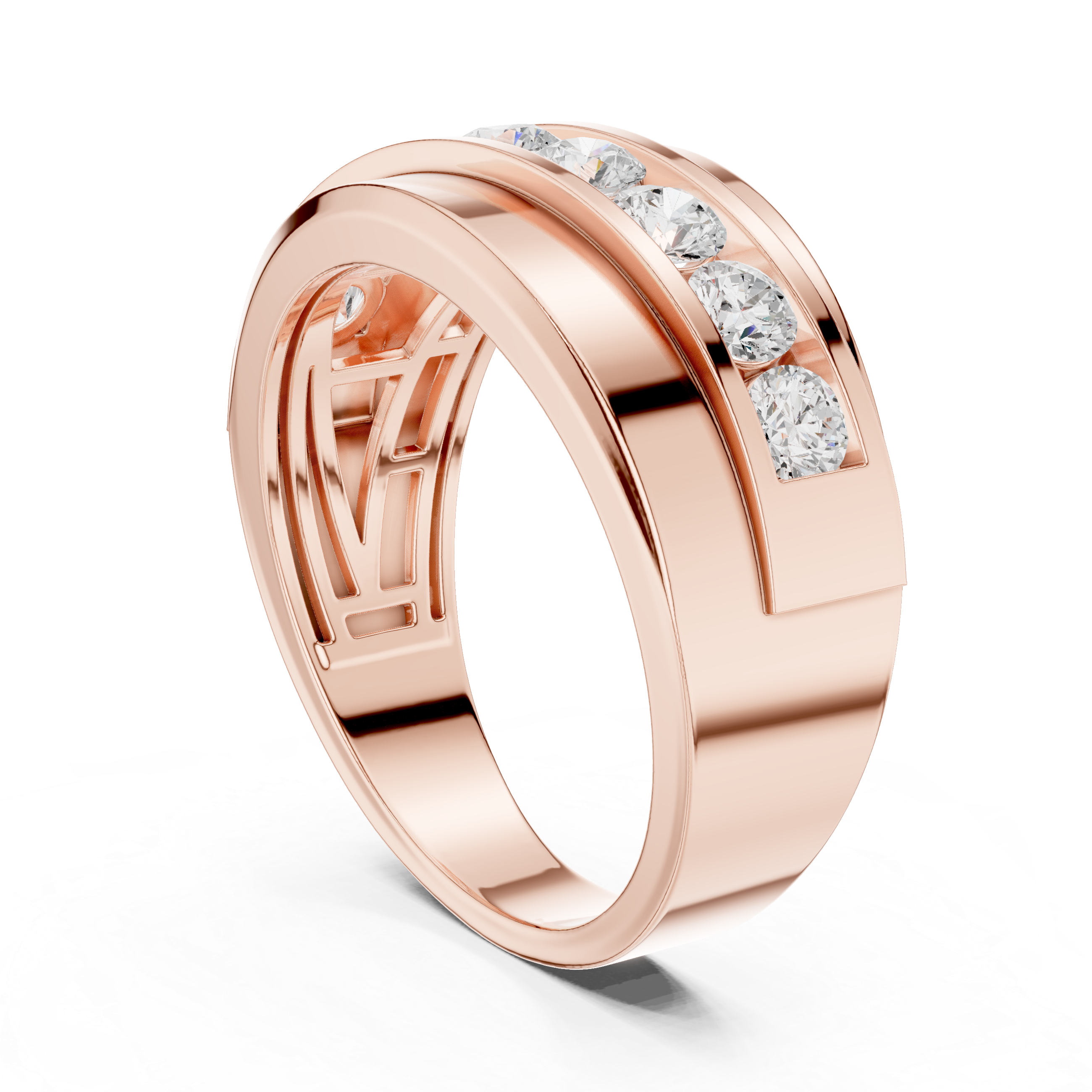 Lab-Grown Diamond Channel Wedding Ring for Men