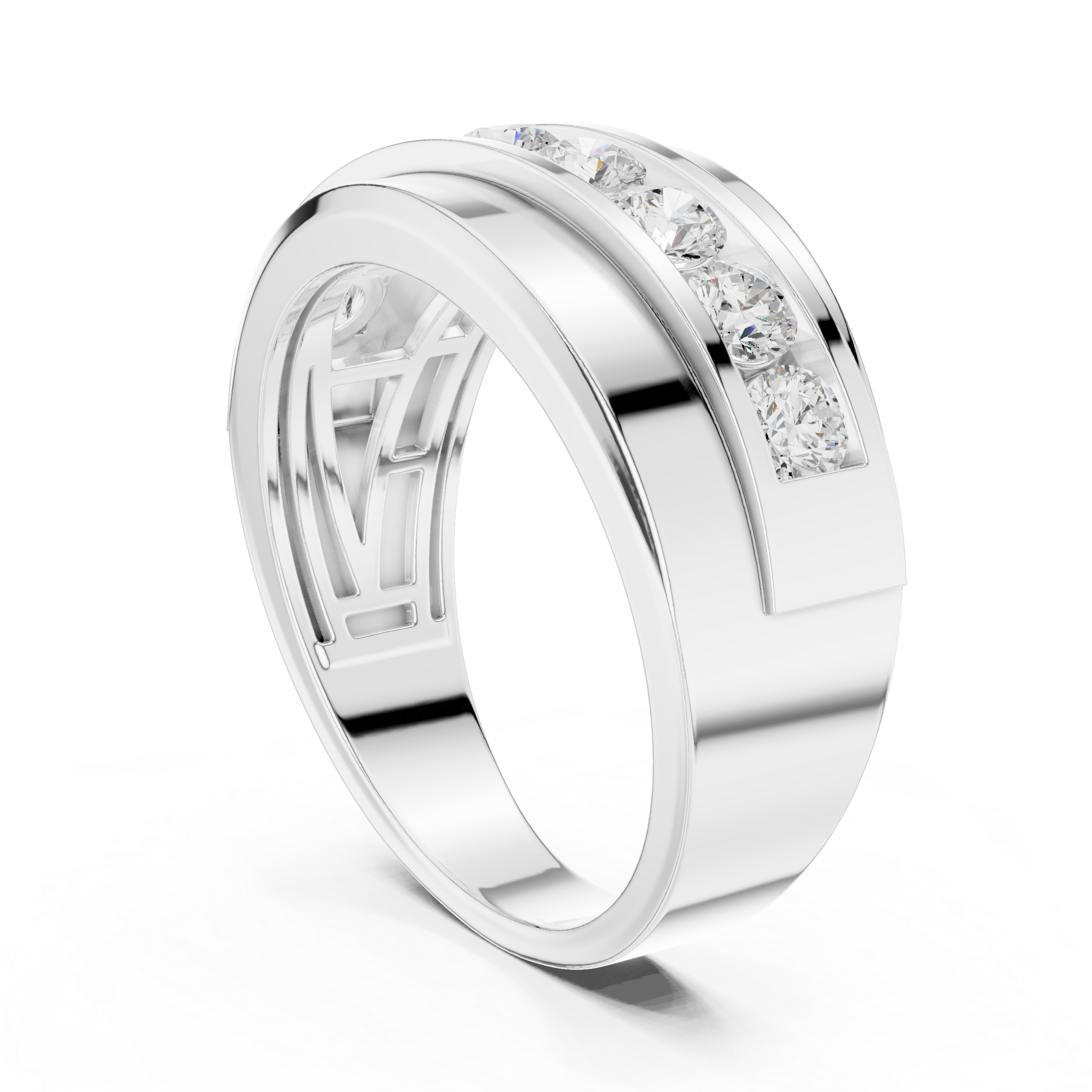 Lab-Grown Diamond Channel Wedding Ring for Men
