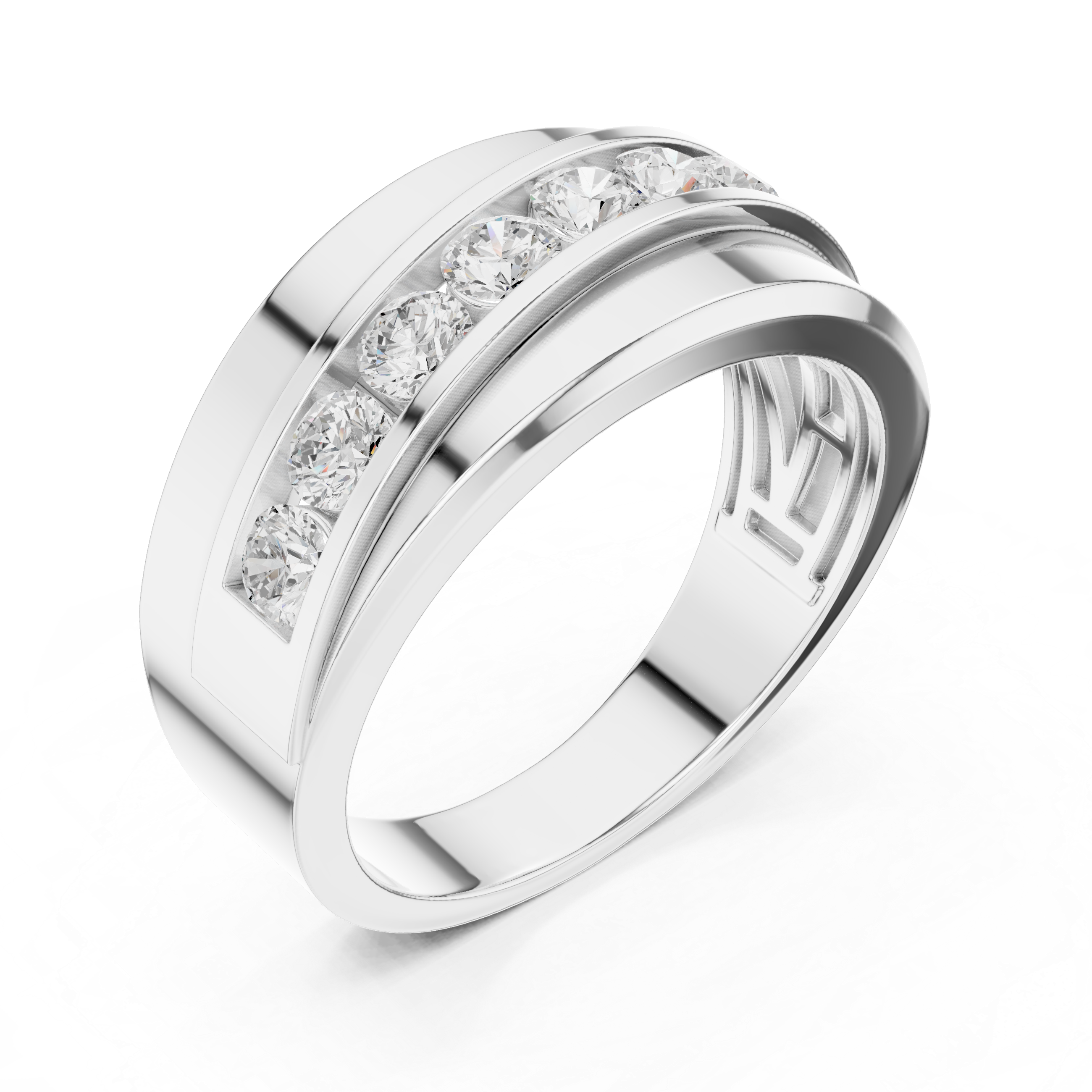 Lab-Grown Diamond Channel Wedding Ring for Men