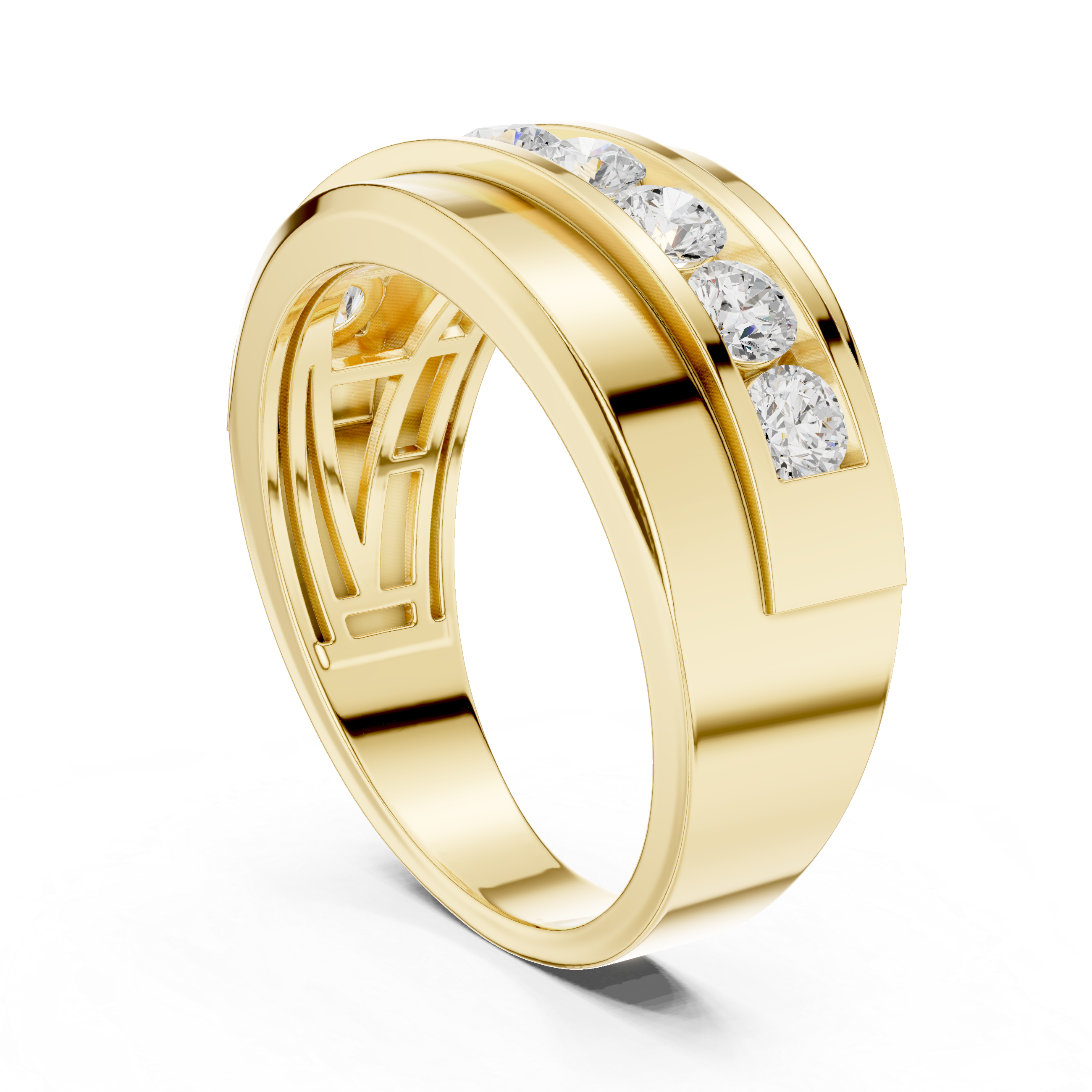 Lab-Grown Diamond Channel Wedding Ring for Men