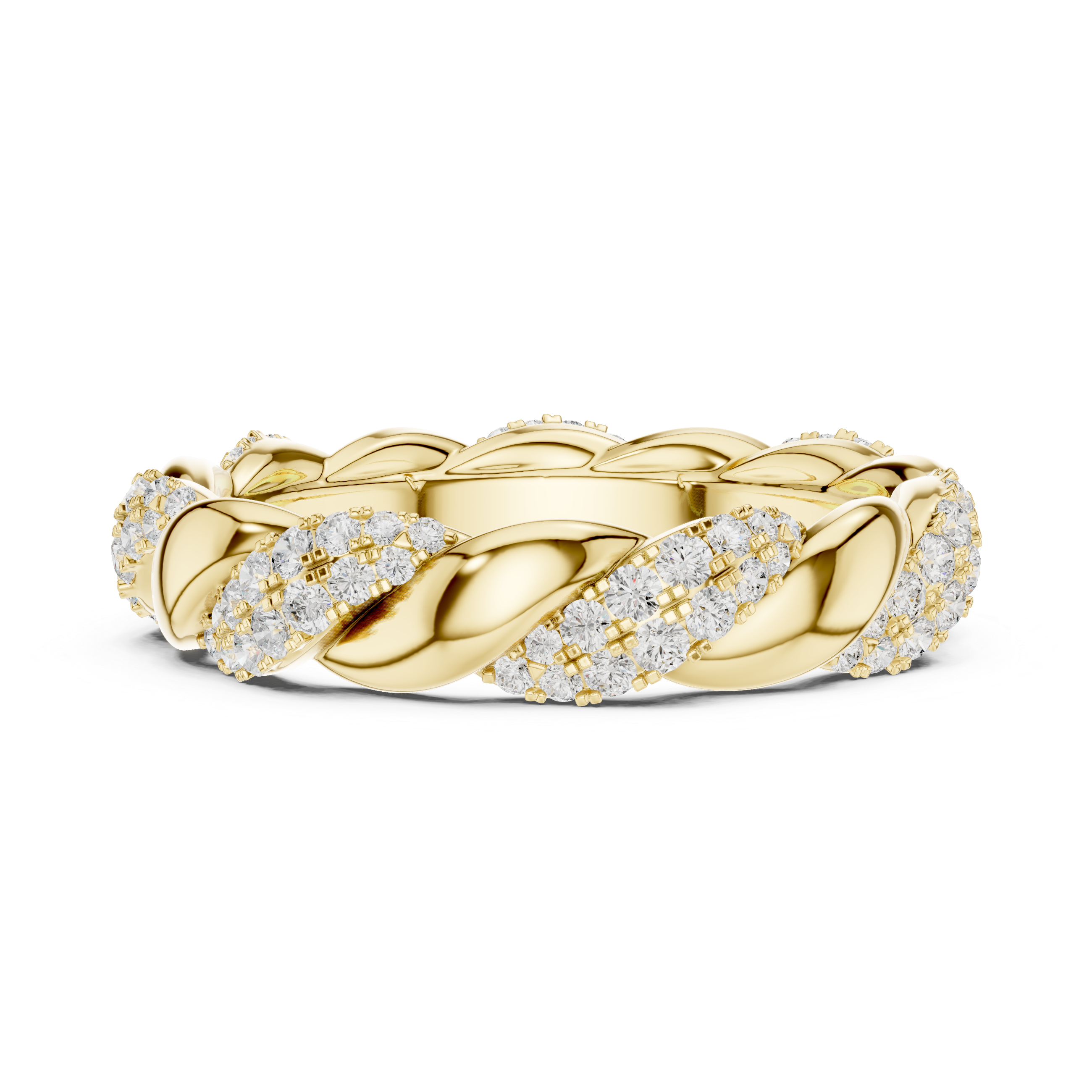 14K Gold Lab-Grown Diamond Twisted Eternity Band