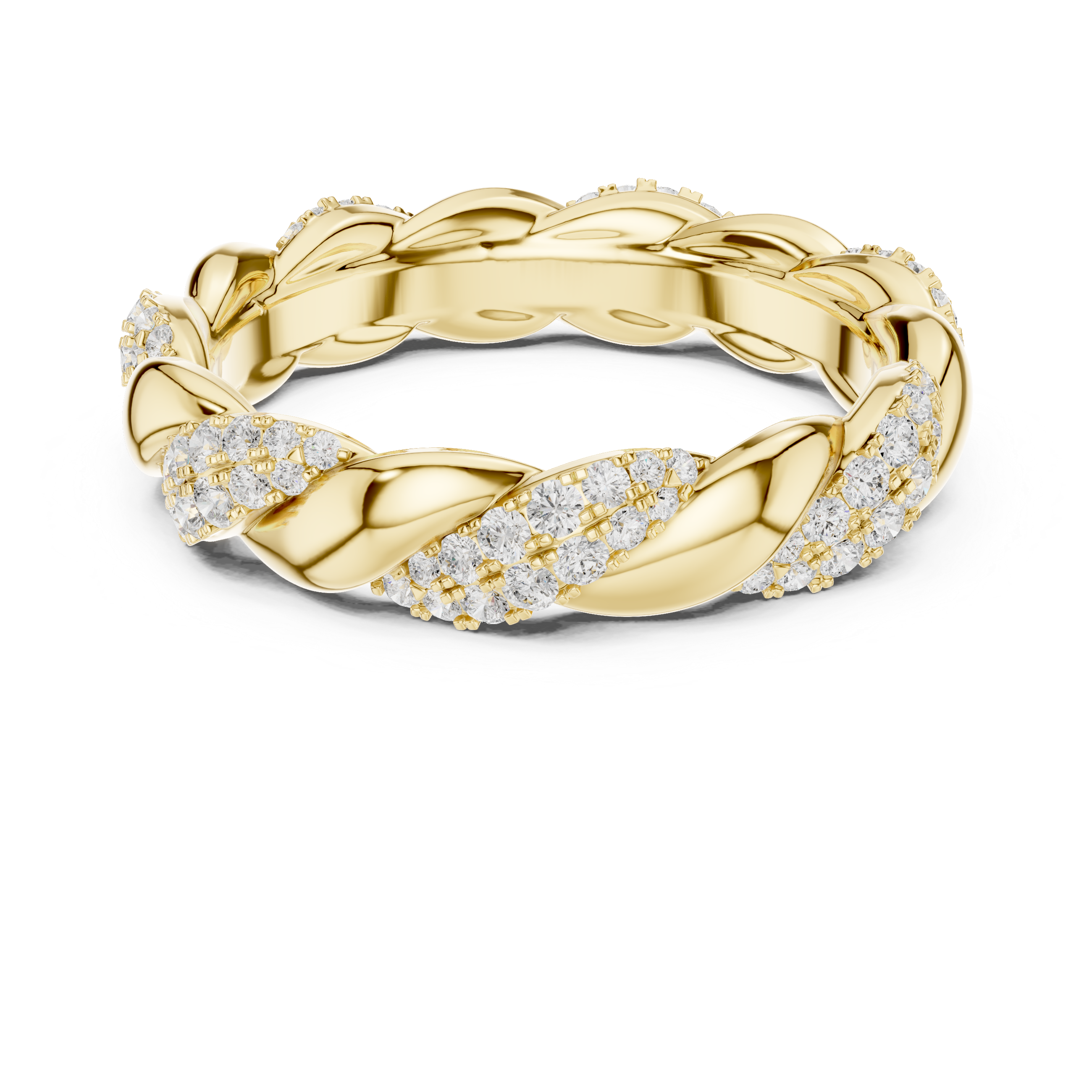 14K Gold Lab-Grown Diamond Twisted Eternity Band