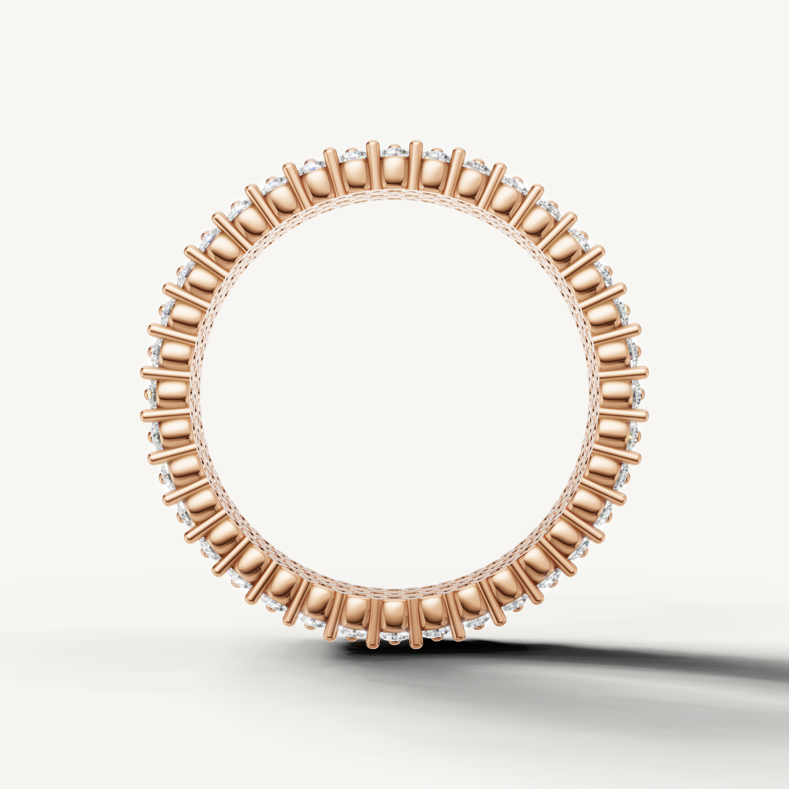 Luxury rose gold diamond wedding band with handcrafted pavé setting and timeless elegance by Raul Diamonds