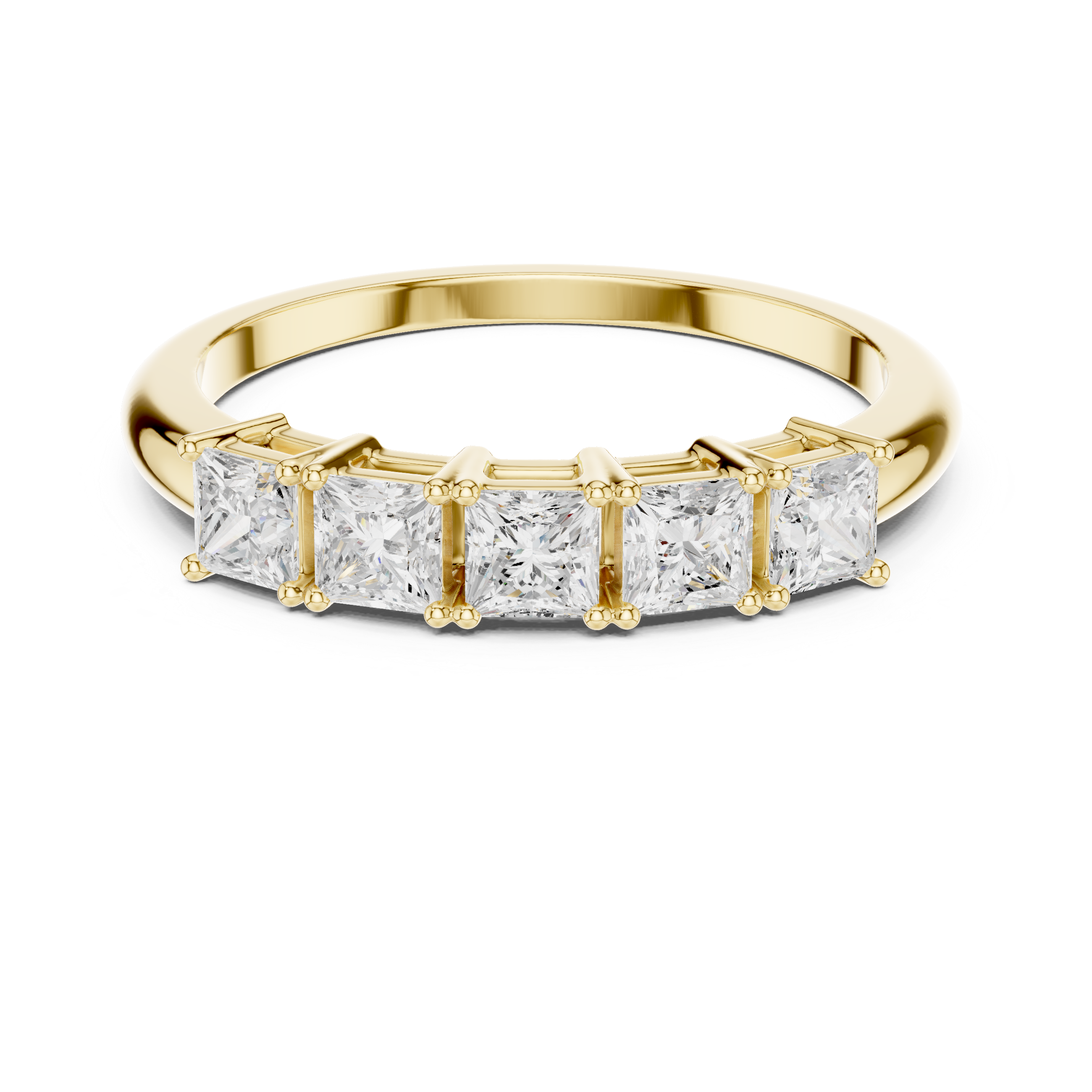 5-Stone Princess Cut Lab-Grown Diamond Anniversary Band in 14K Gold