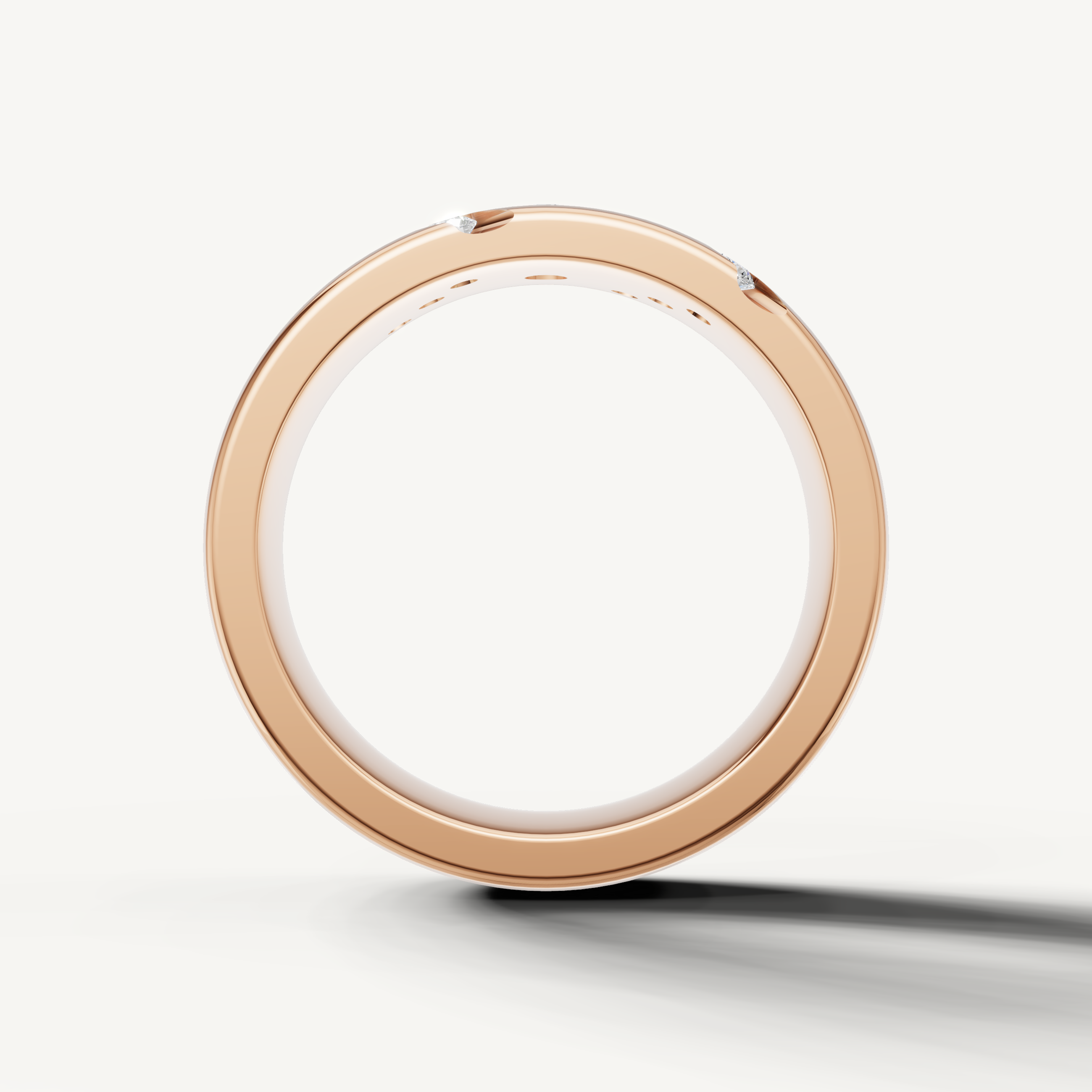Premium rose gold wide diamond wedding band crafted by Raul Diamonds