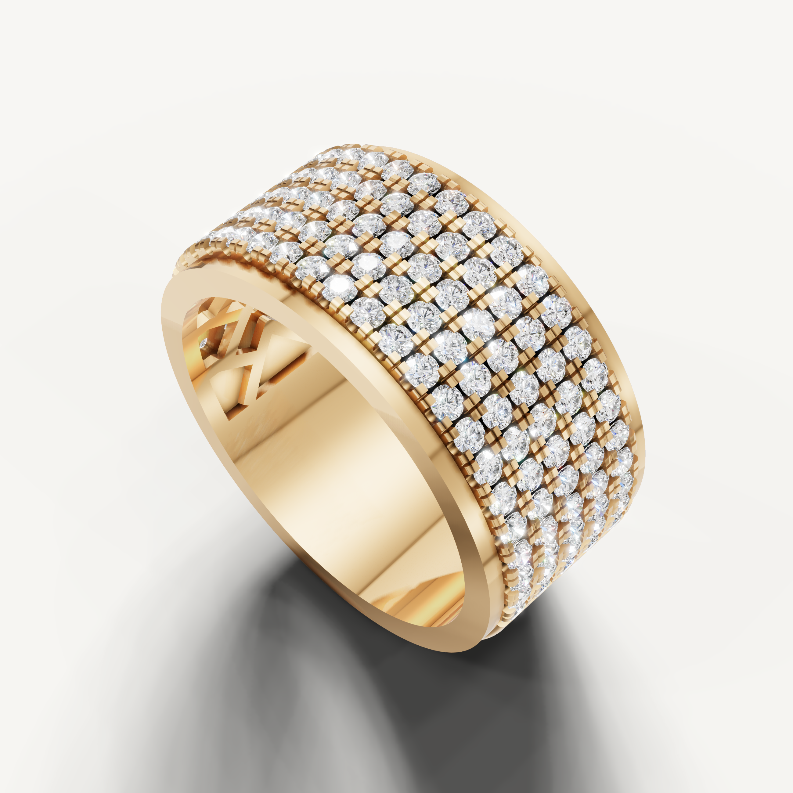 Elegant yellow gold anniversary band featuring sparkling round diamonds from Raul Diamonds