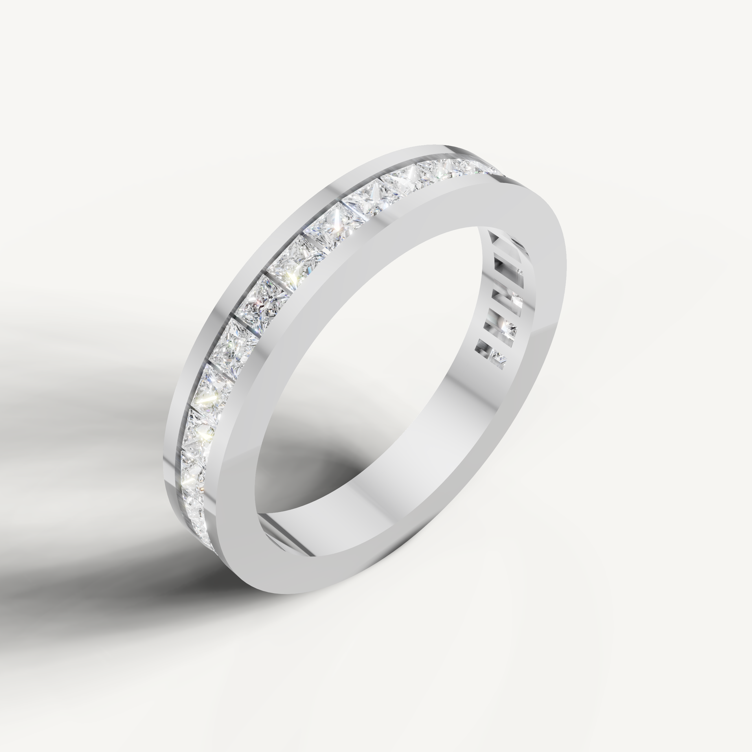 Elegant white gold princess diamond ring by Raul Diamonds for weddings and anniversaries