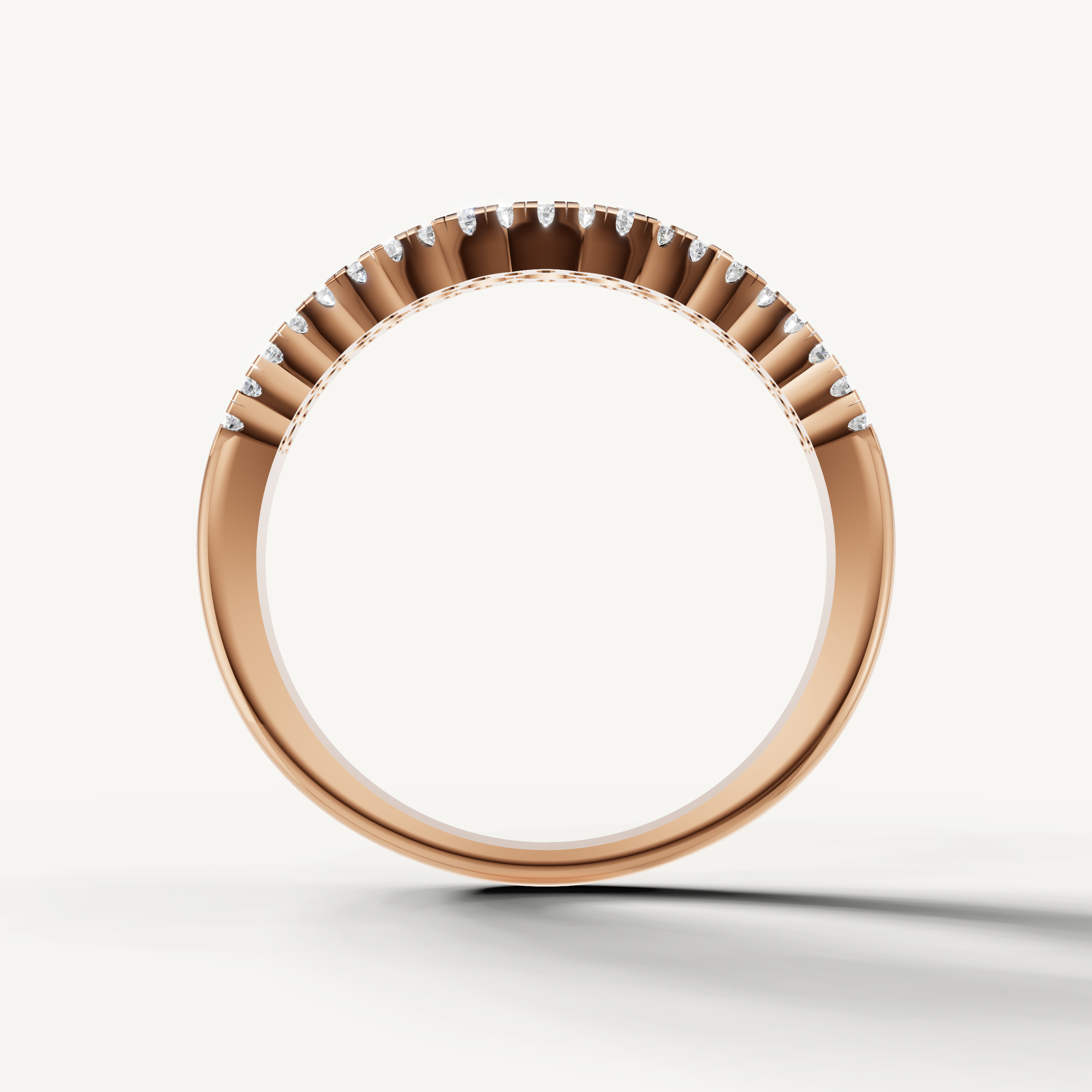 Premium rose gold pavé diamond wedding band crafted by Raul Diamonds