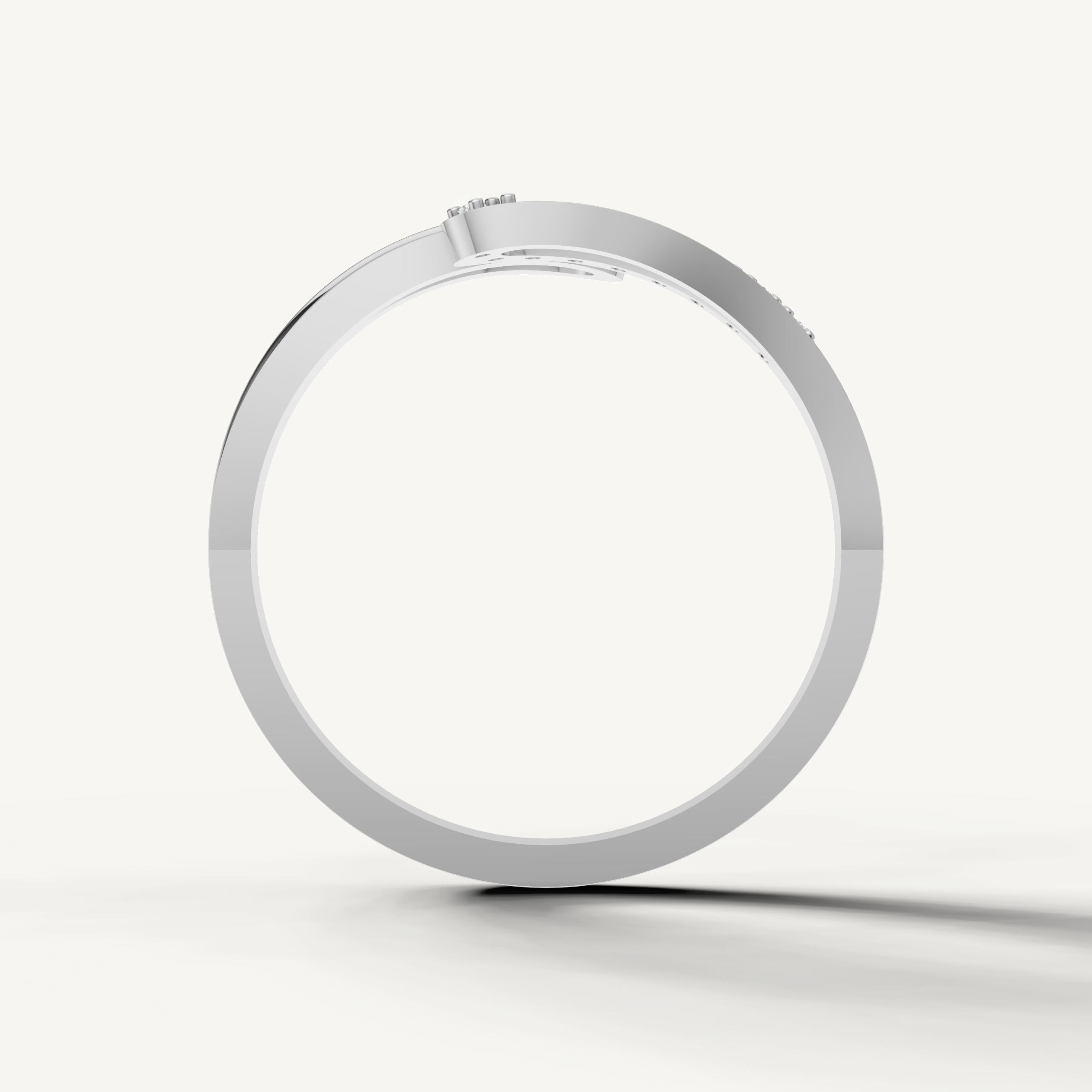 Contemporary white gold open style diamond wedding ring by Raul Diamonds