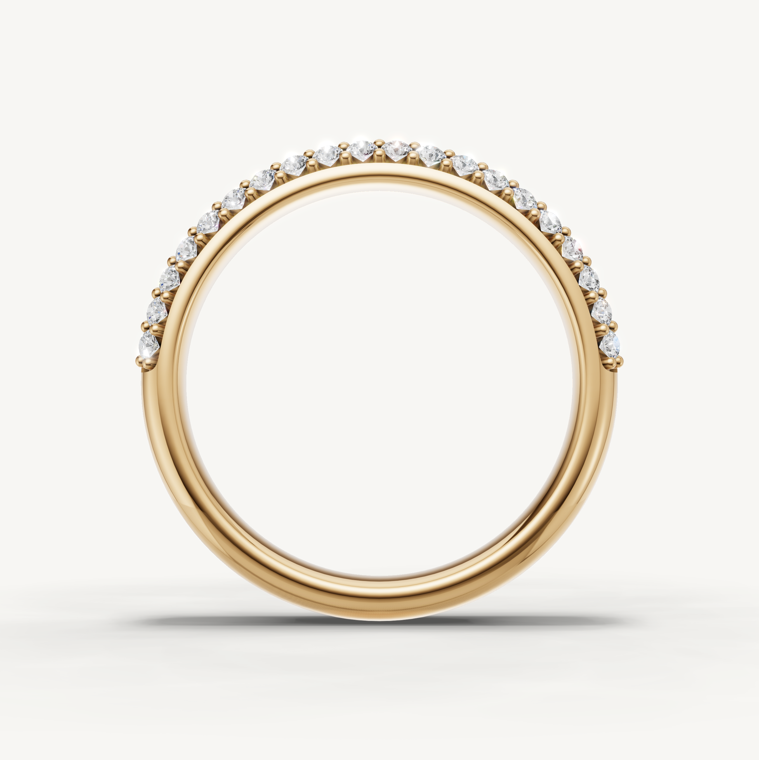 Luxury pavé diamond anniversary band in 14K yellow gold by Raul Diamonds