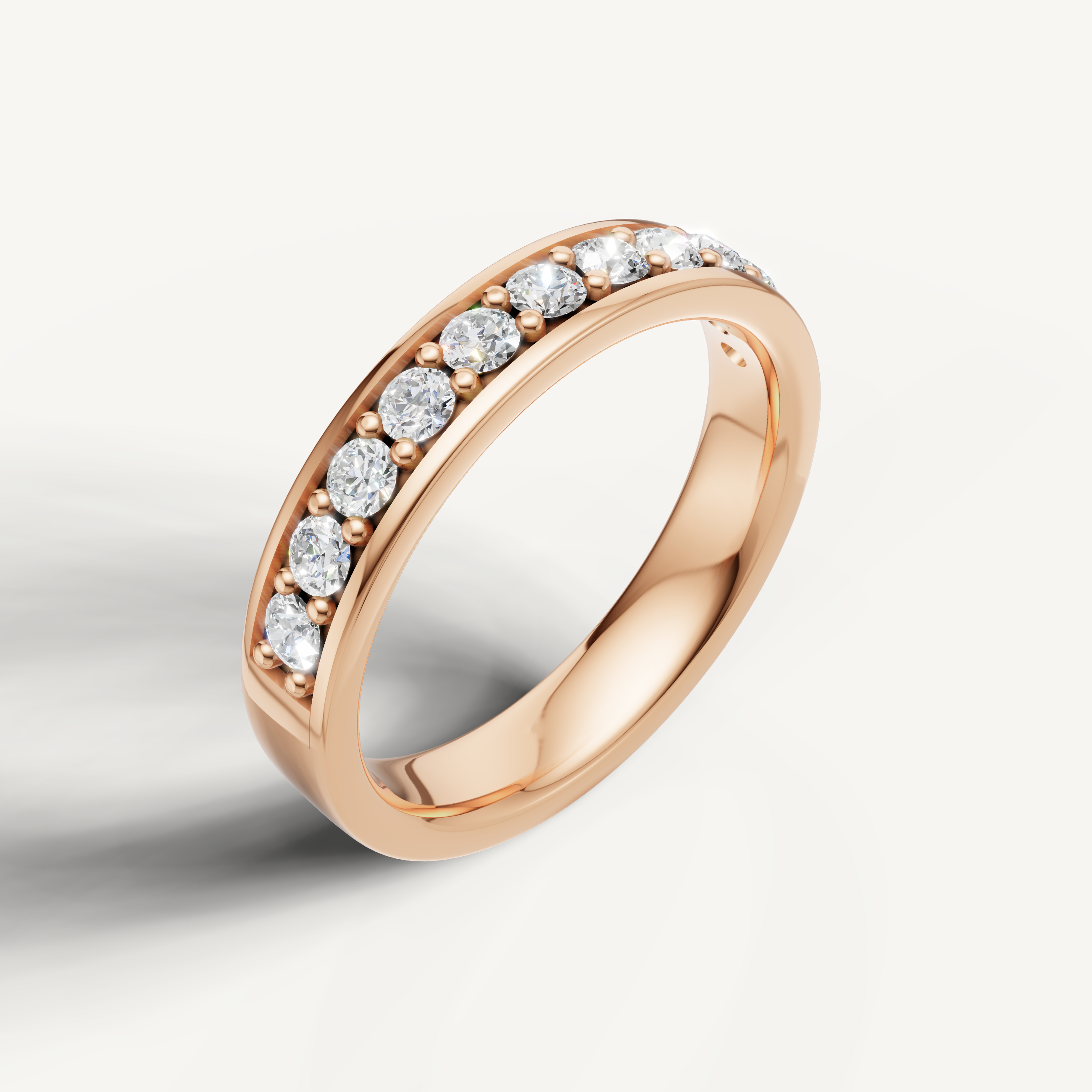 Romantic rose gold eternity wedding ring with sparkling diamonds Raul Diamonds