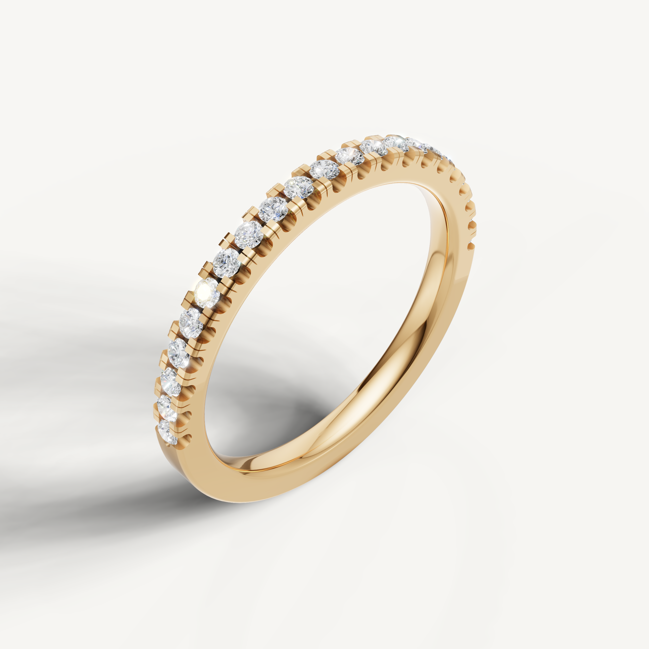 Elegant yellow gold stackable diamond wedding ring for women by Raul Diamonds