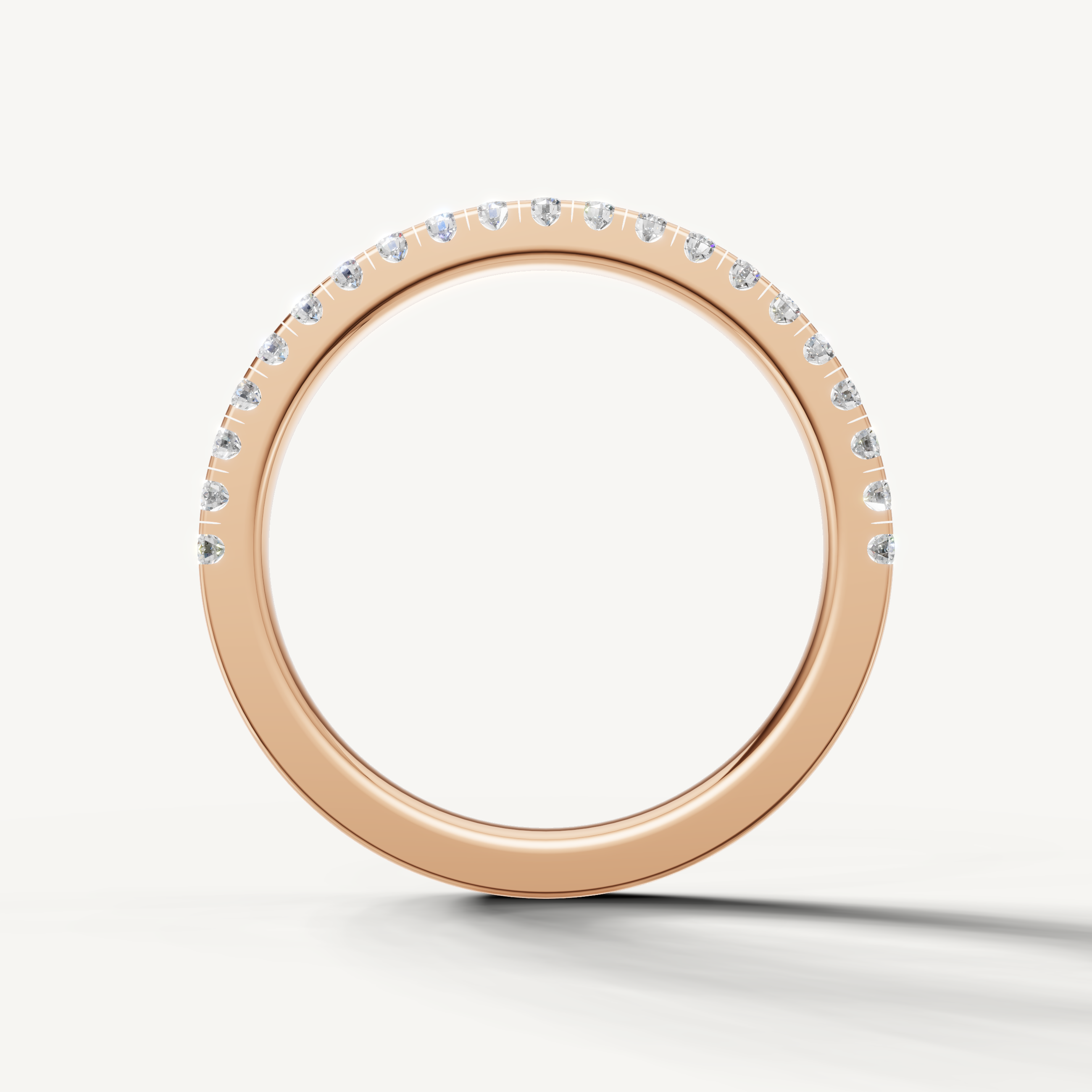 Luxury rose gold pave diamond anniversary band for women Raul Diamonds