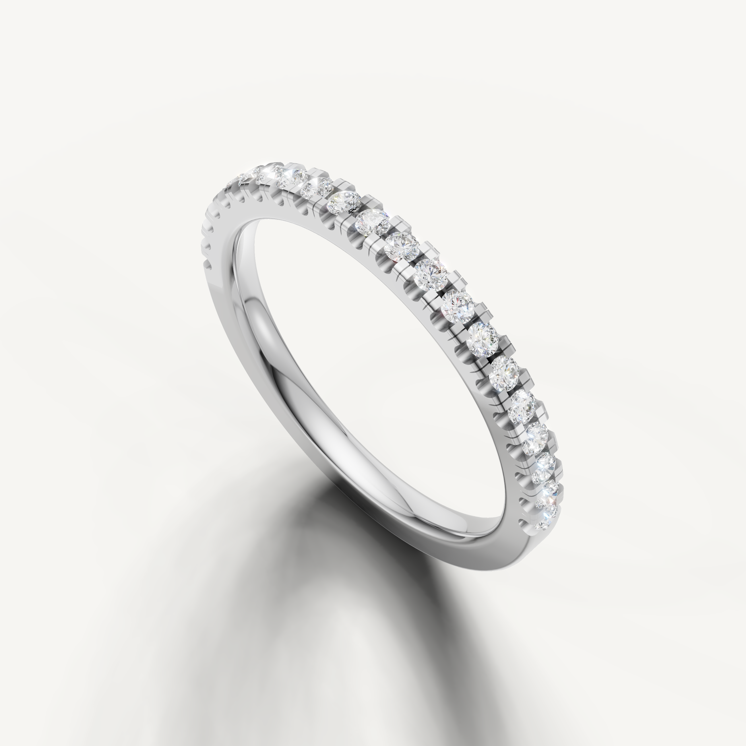 Luxury white gold stackable diamond wedding band with sparkling diamonds