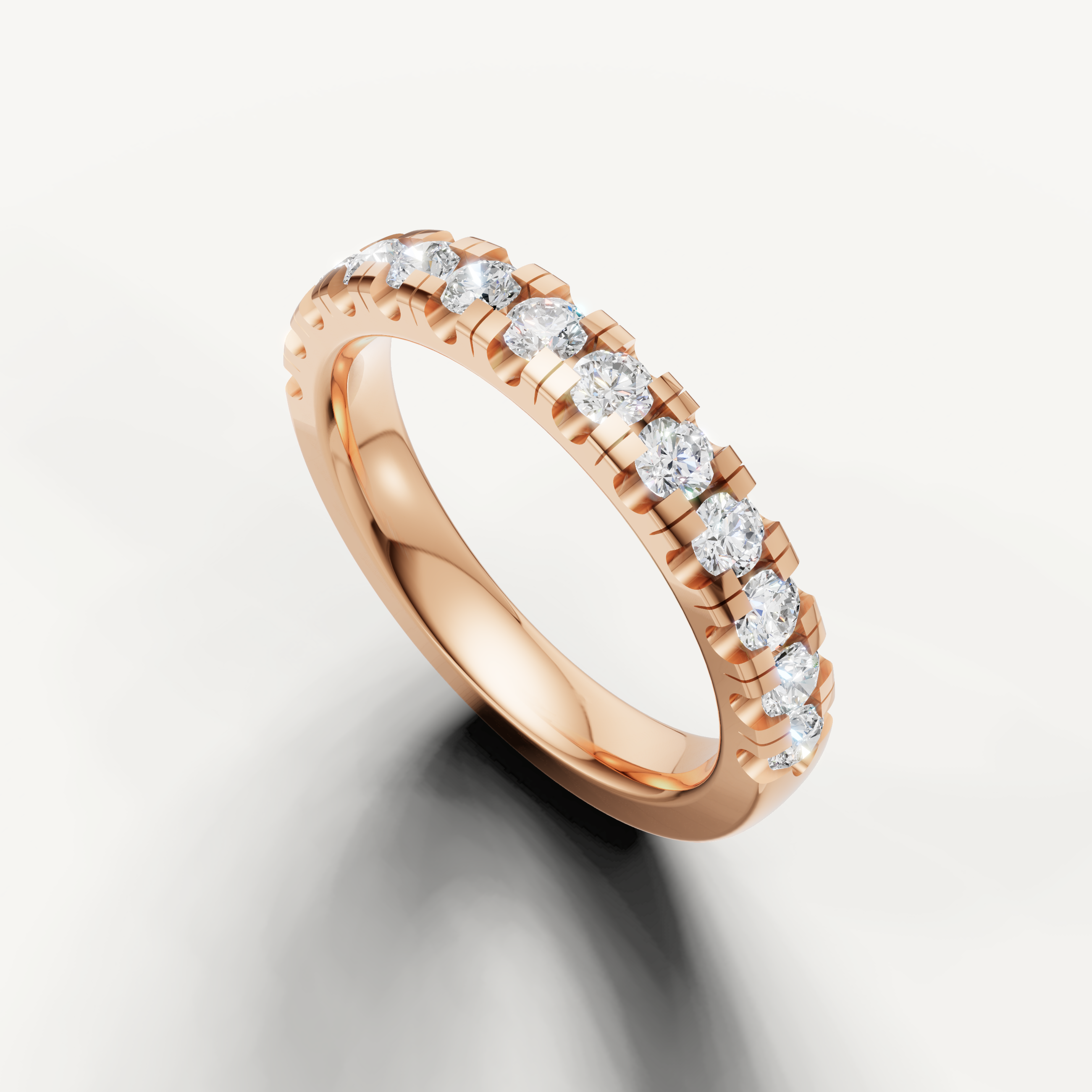 Luxury rose gold anniversary ring with sparkling diamond wedding band style from Raul Diamonds