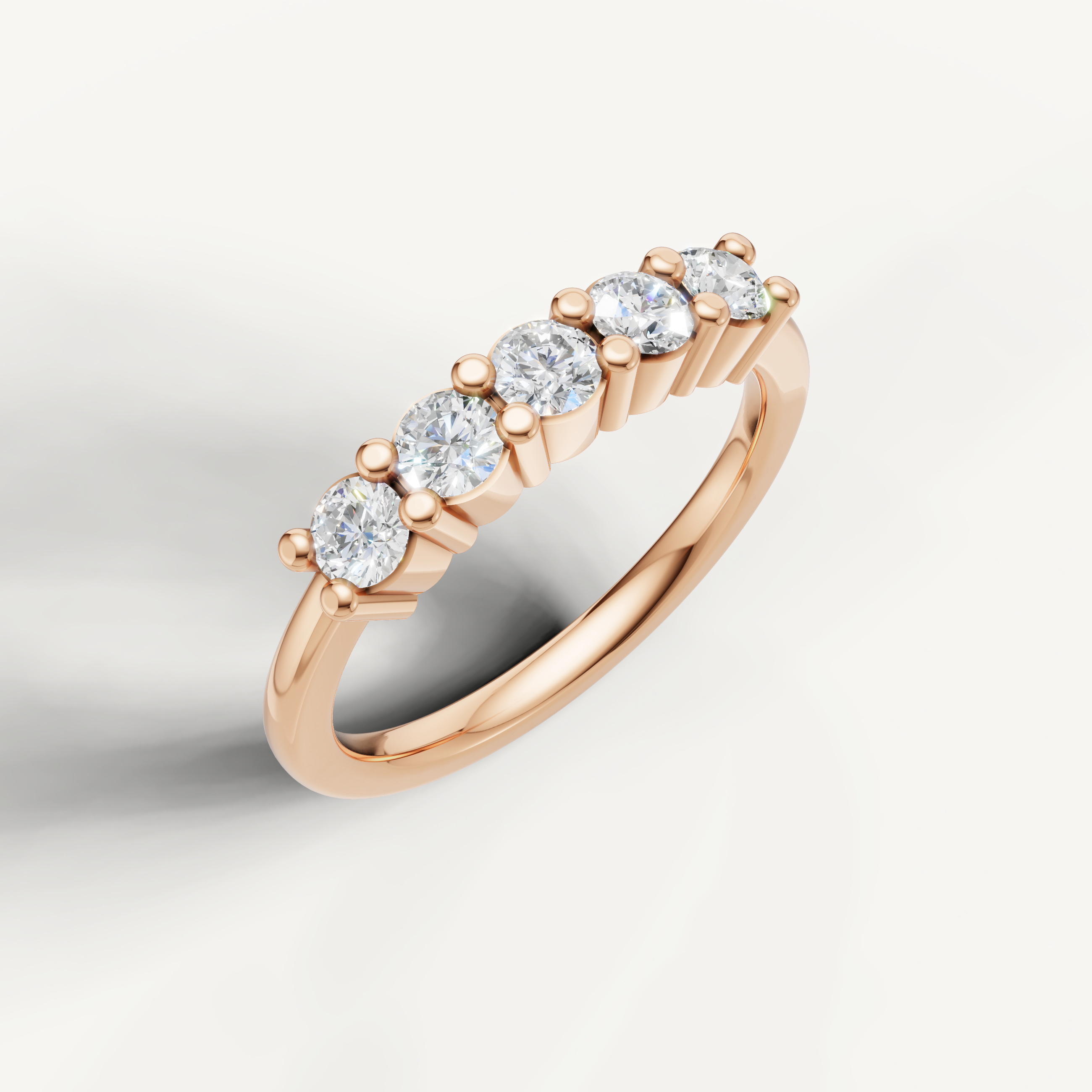 Romantic rose gold diamond anniversary wedding ring for women by Raul Diamonds