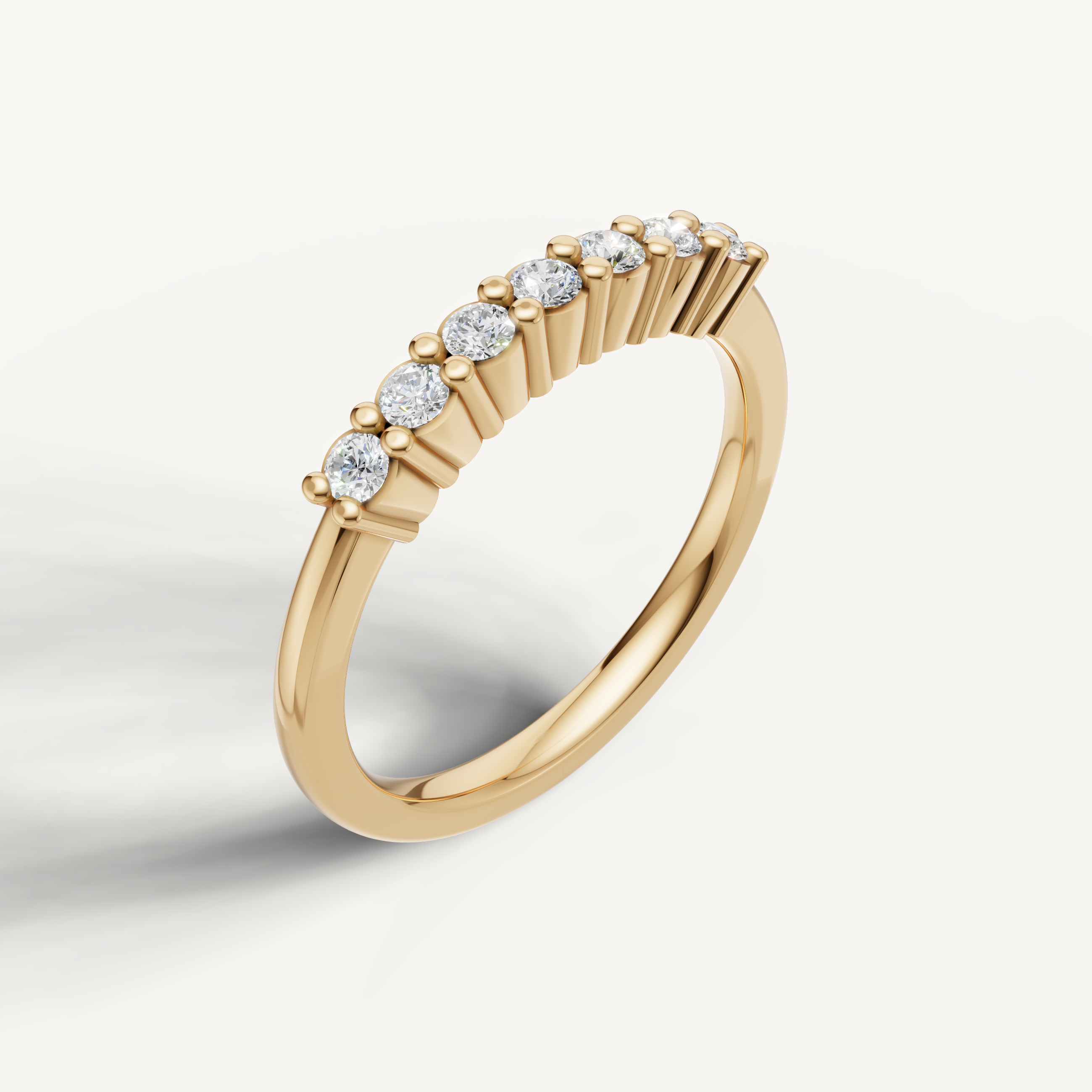 Elegant yellow gold diamond anniversary wedding ring for women by Raul Diamonds