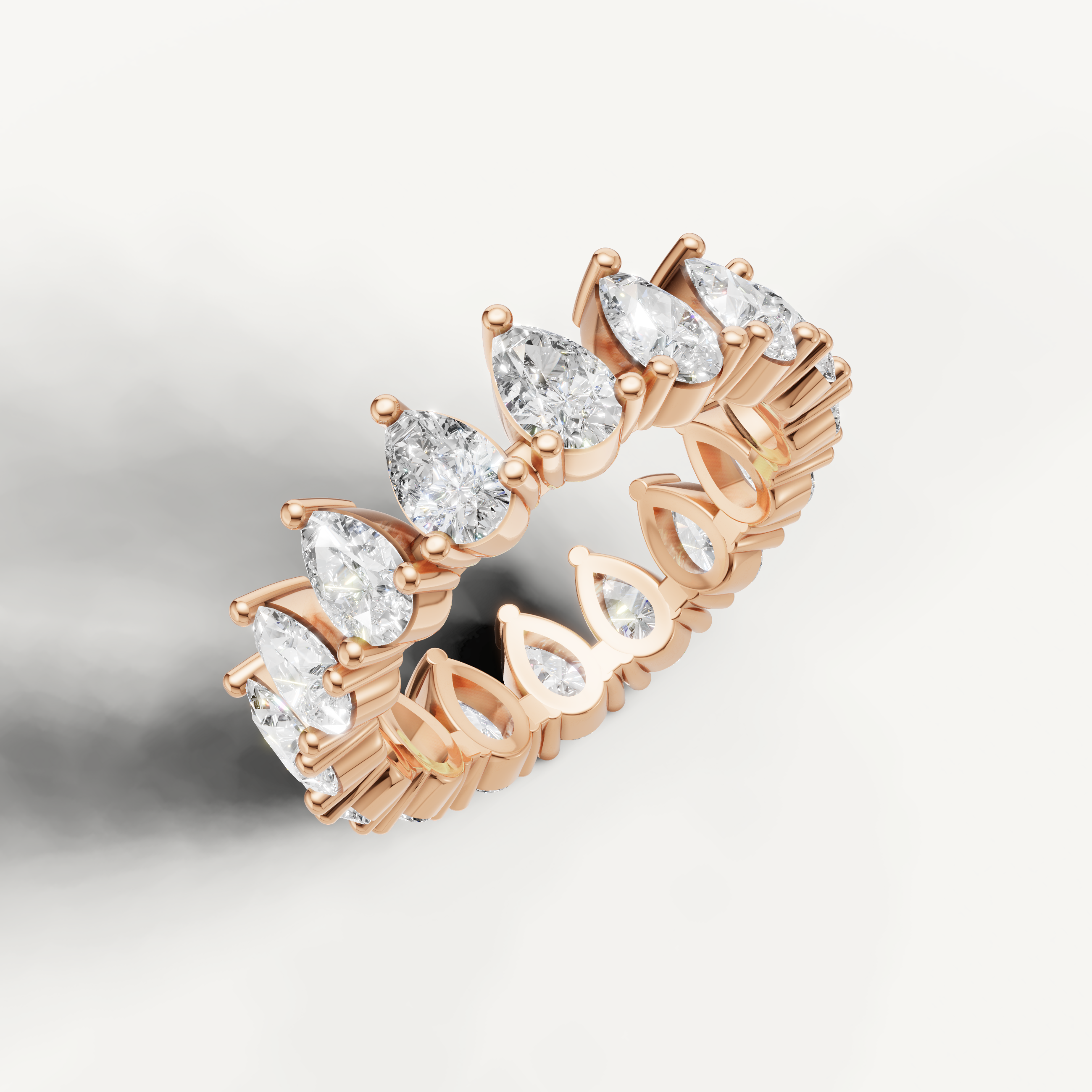 Romantic rose gold pear cut diamond wedding ring for women by Raul Diamonds