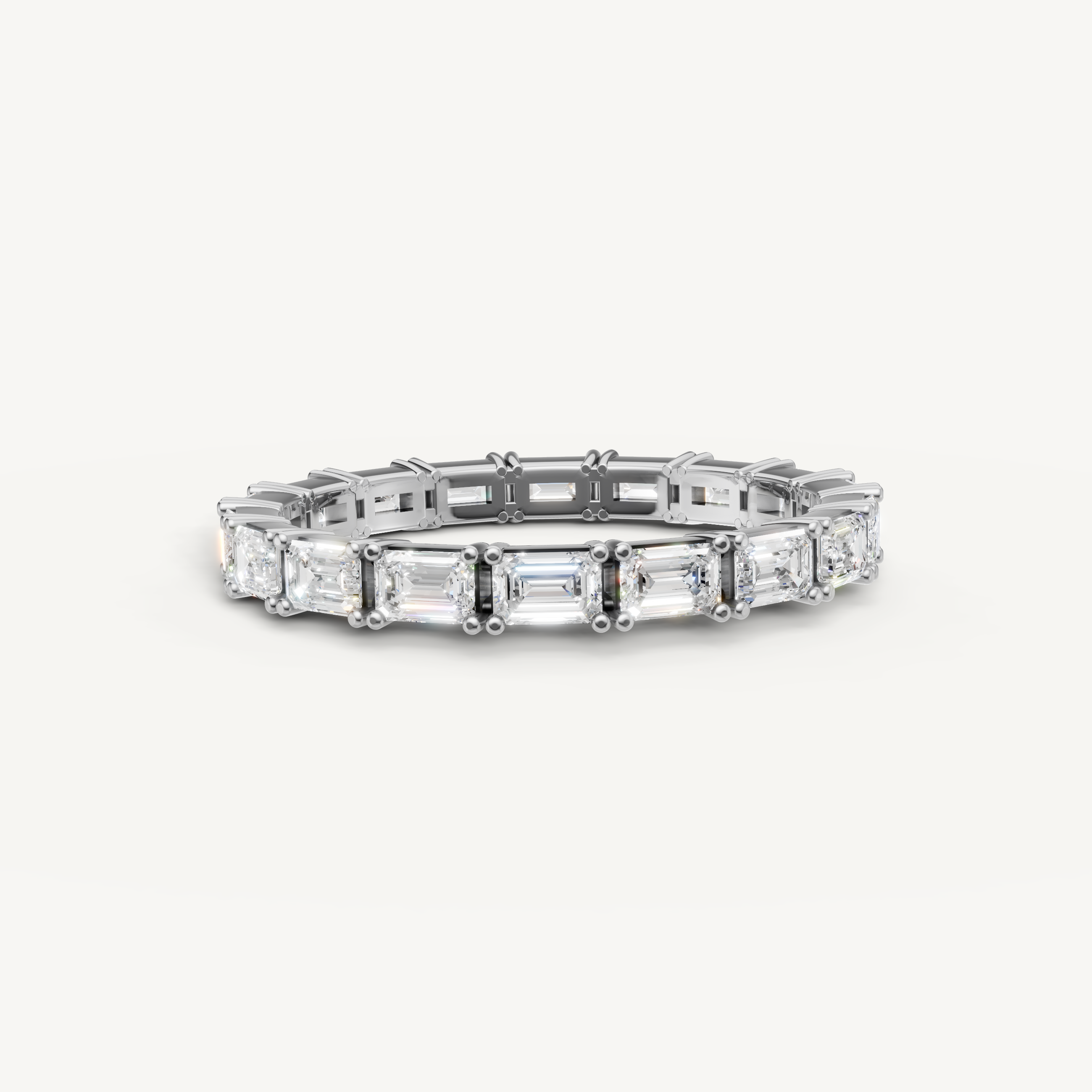 Raul Diamonds white gold emerald cut diamond eternity wedding band