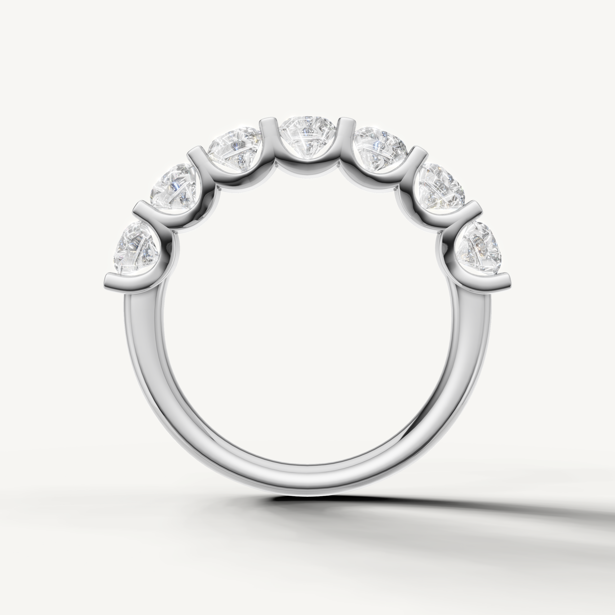Premium white gold round diamond wedding band from Raul Diamonds