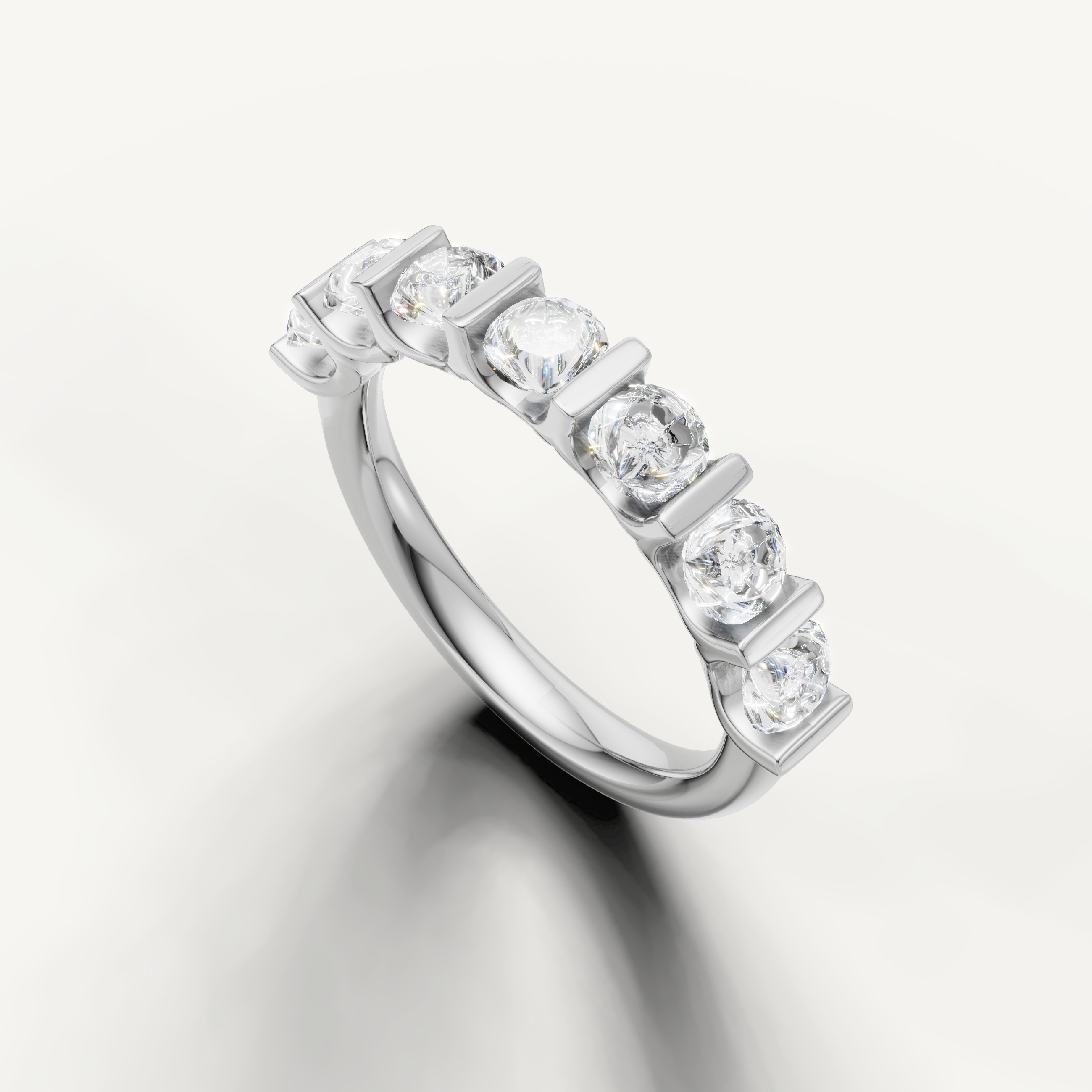 Elegant white gold diamond anniversary wedding band