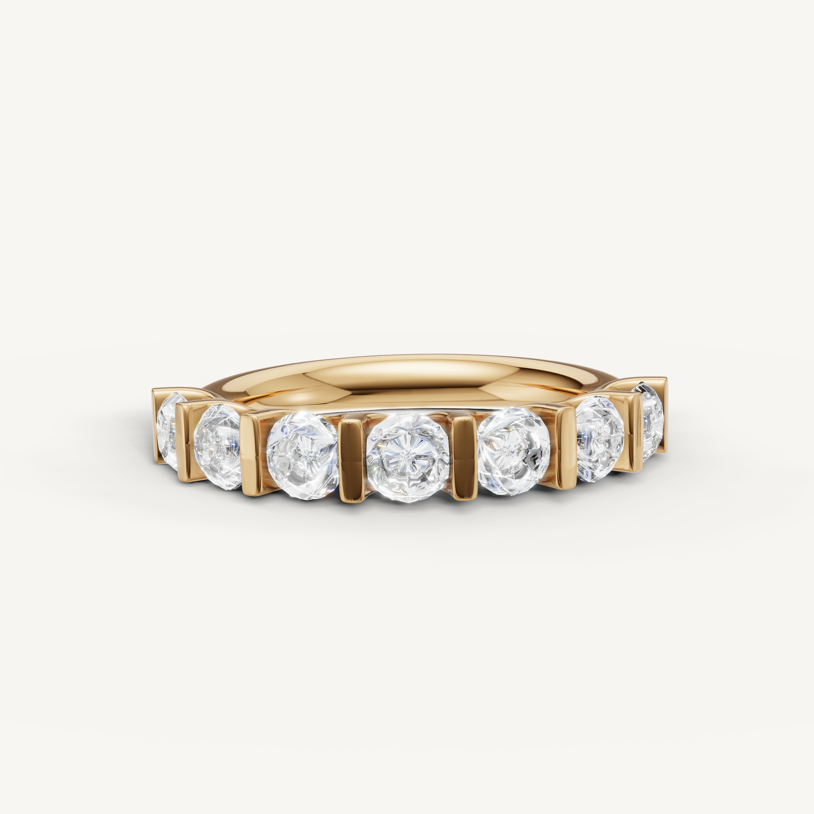 Raul Diamonds yellow gold round diamond wedding band for women
