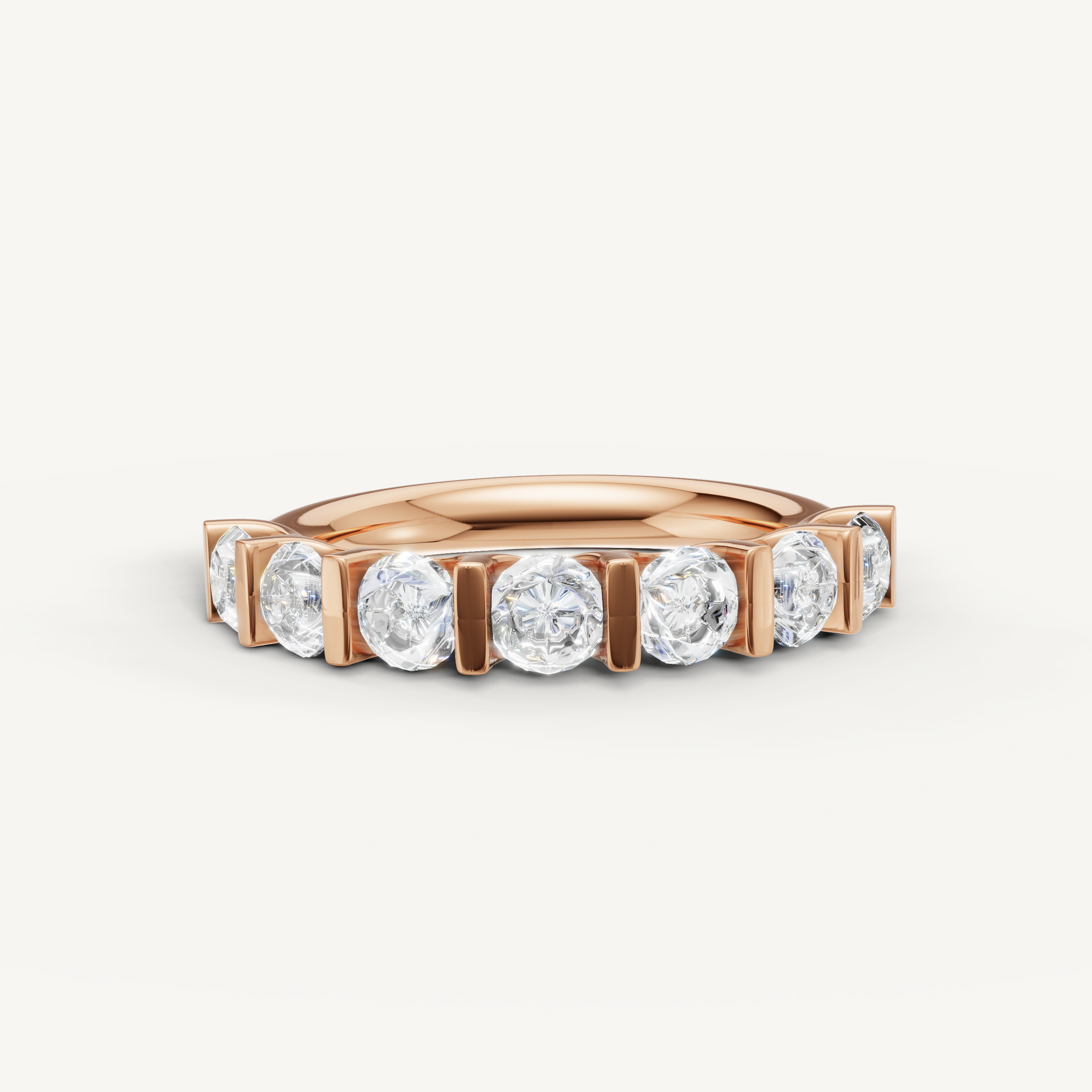 Raul Diamonds rose gold round diamond eternity wedding band