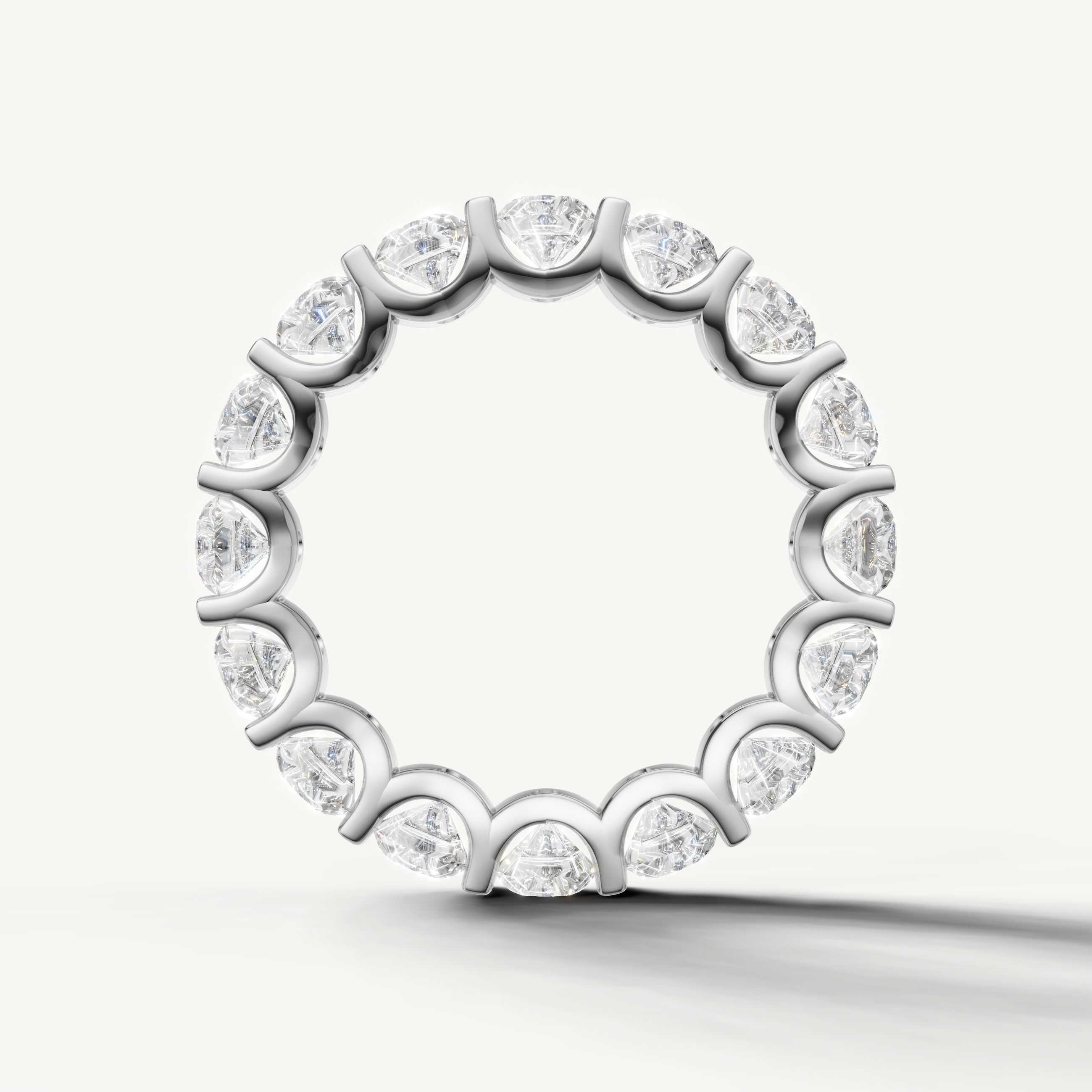 Premium white gold round diamond eternity ring from Raul Diamonds