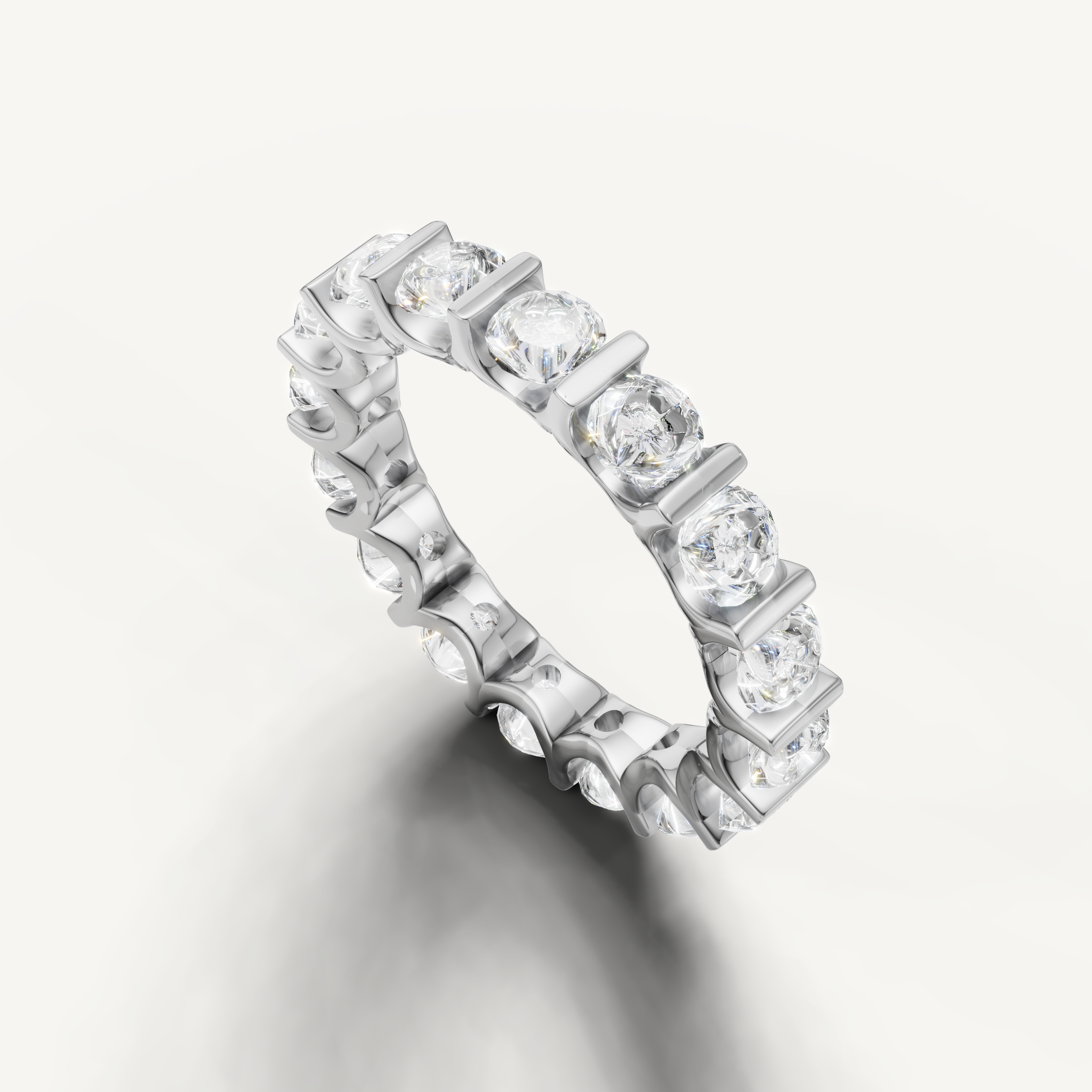Elegant white gold diamond anniversary wedding band by Raul Diamonds