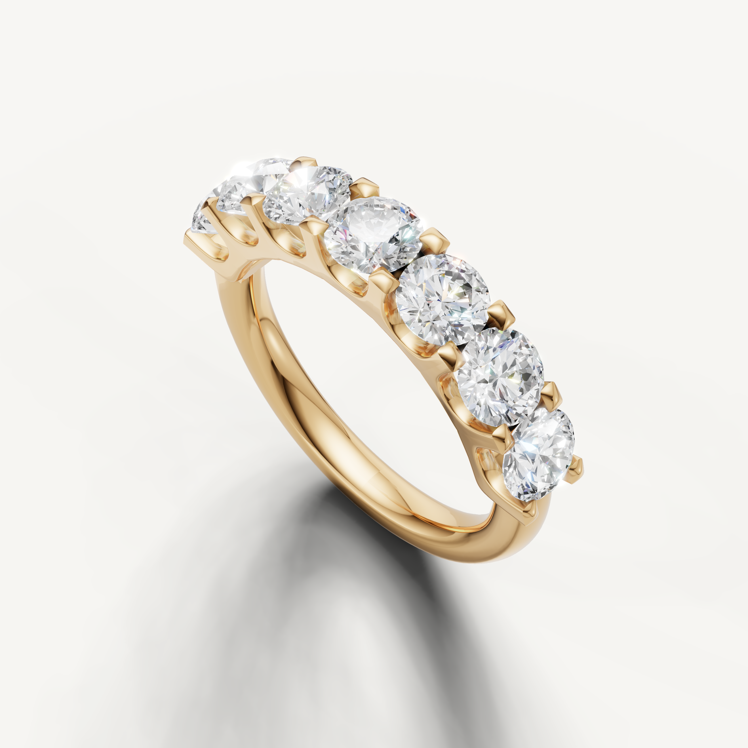 Elegant yellow gold diamond anniversary ring by Raul Diamonds