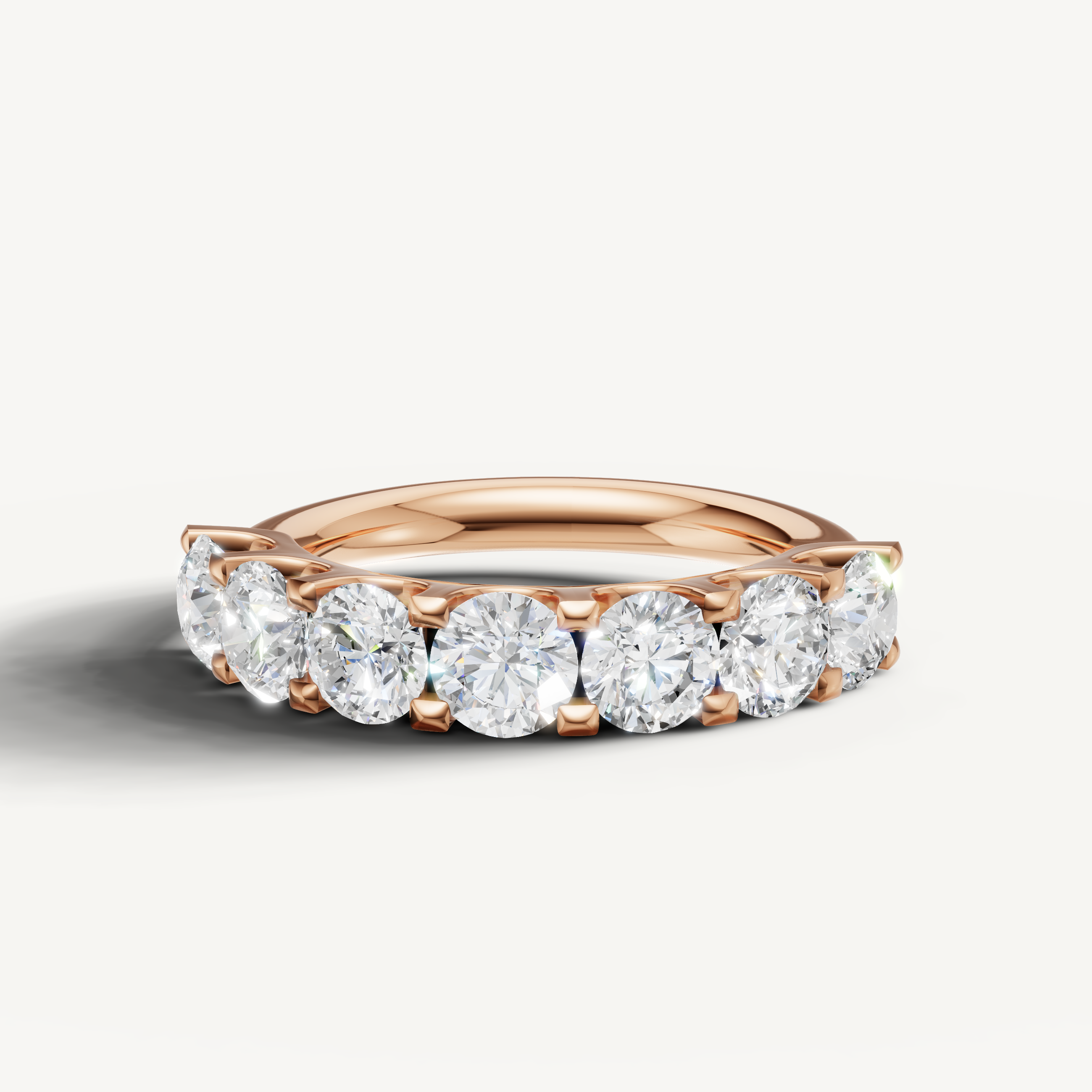 Raul Diamonds rose gold round diamond eternity wedding band