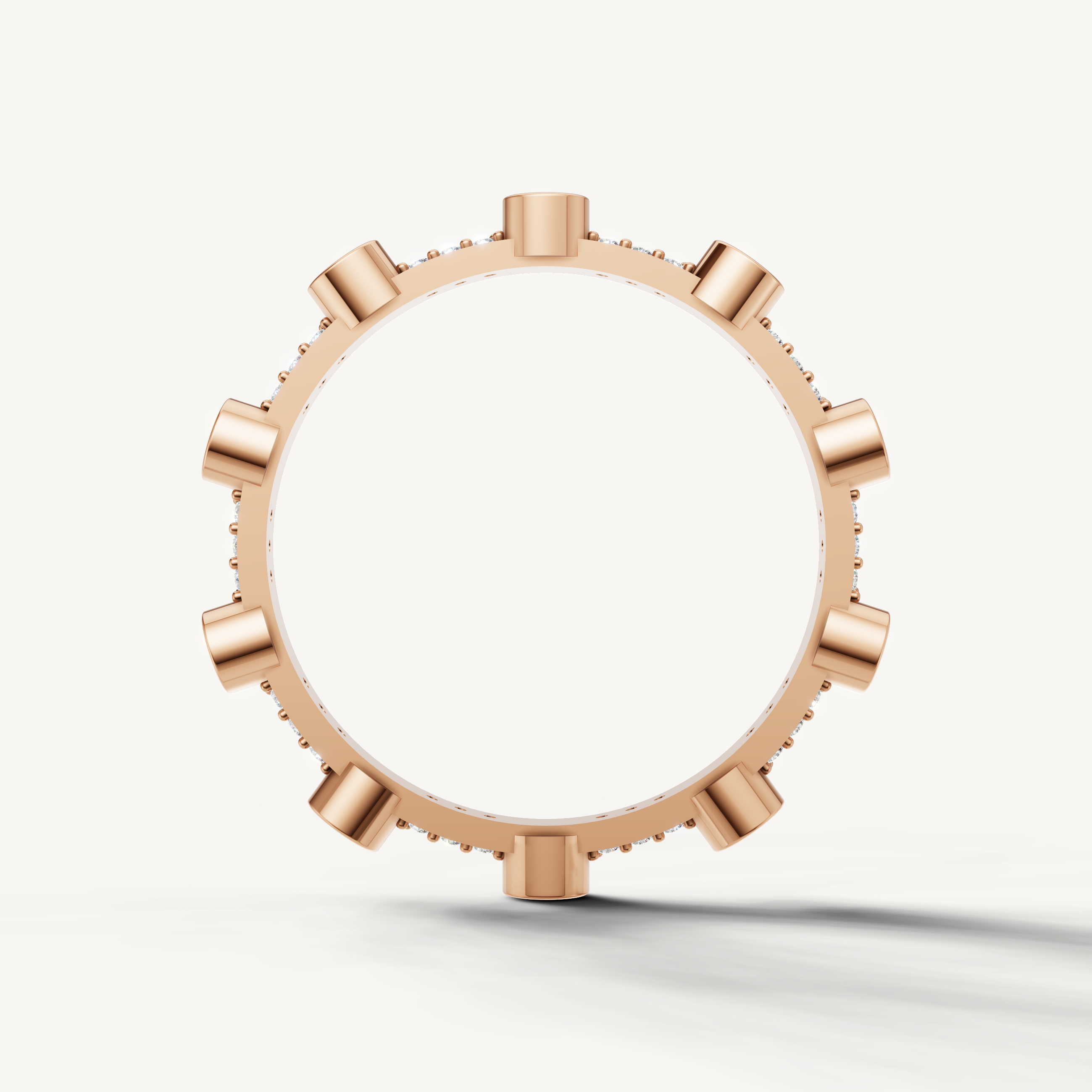 Modern rose gold diamond band for wedding and anniversary wear by Raul Diamonds