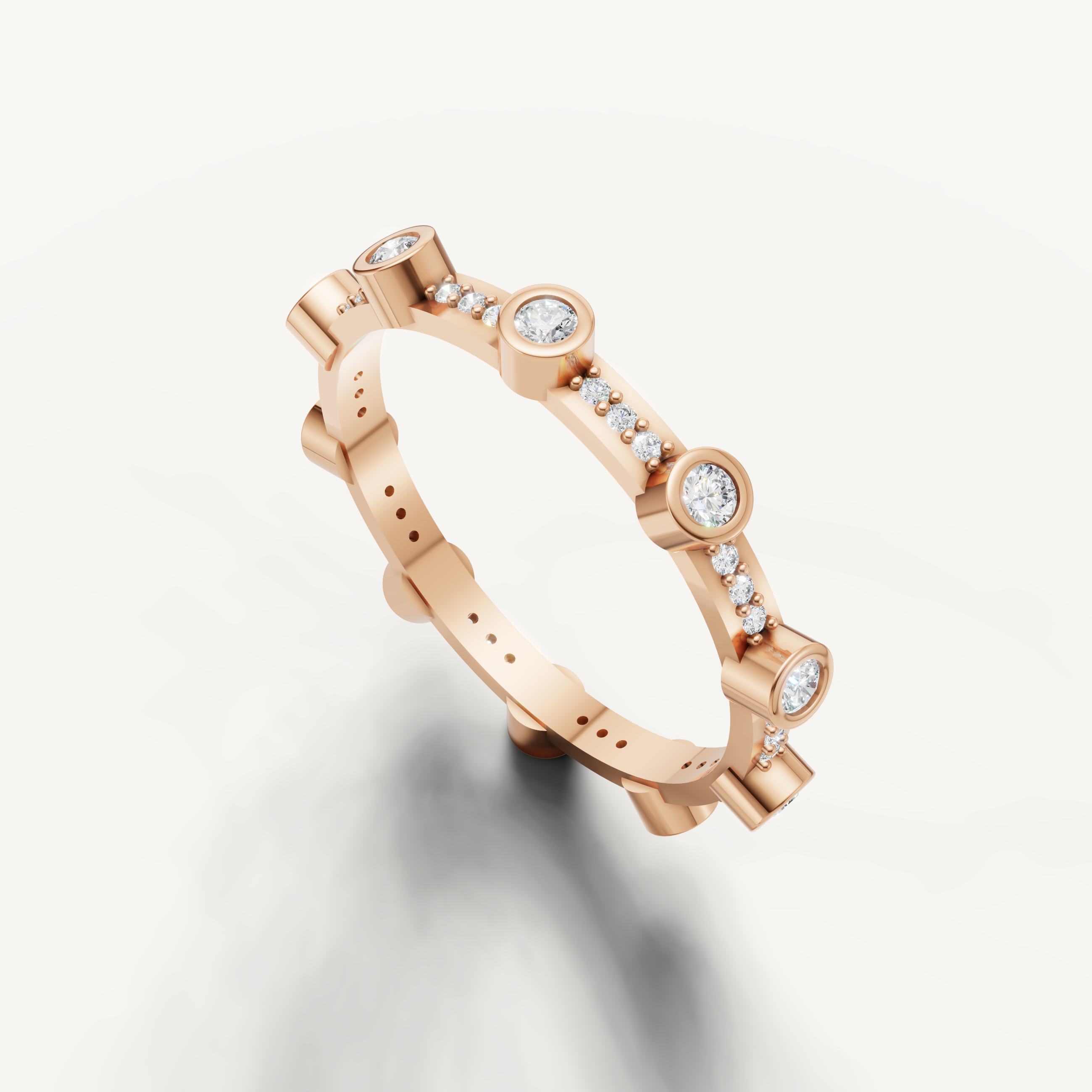 Elegant rose gold eternity wedding band featuring brilliant diamonds from Raul Diamonds