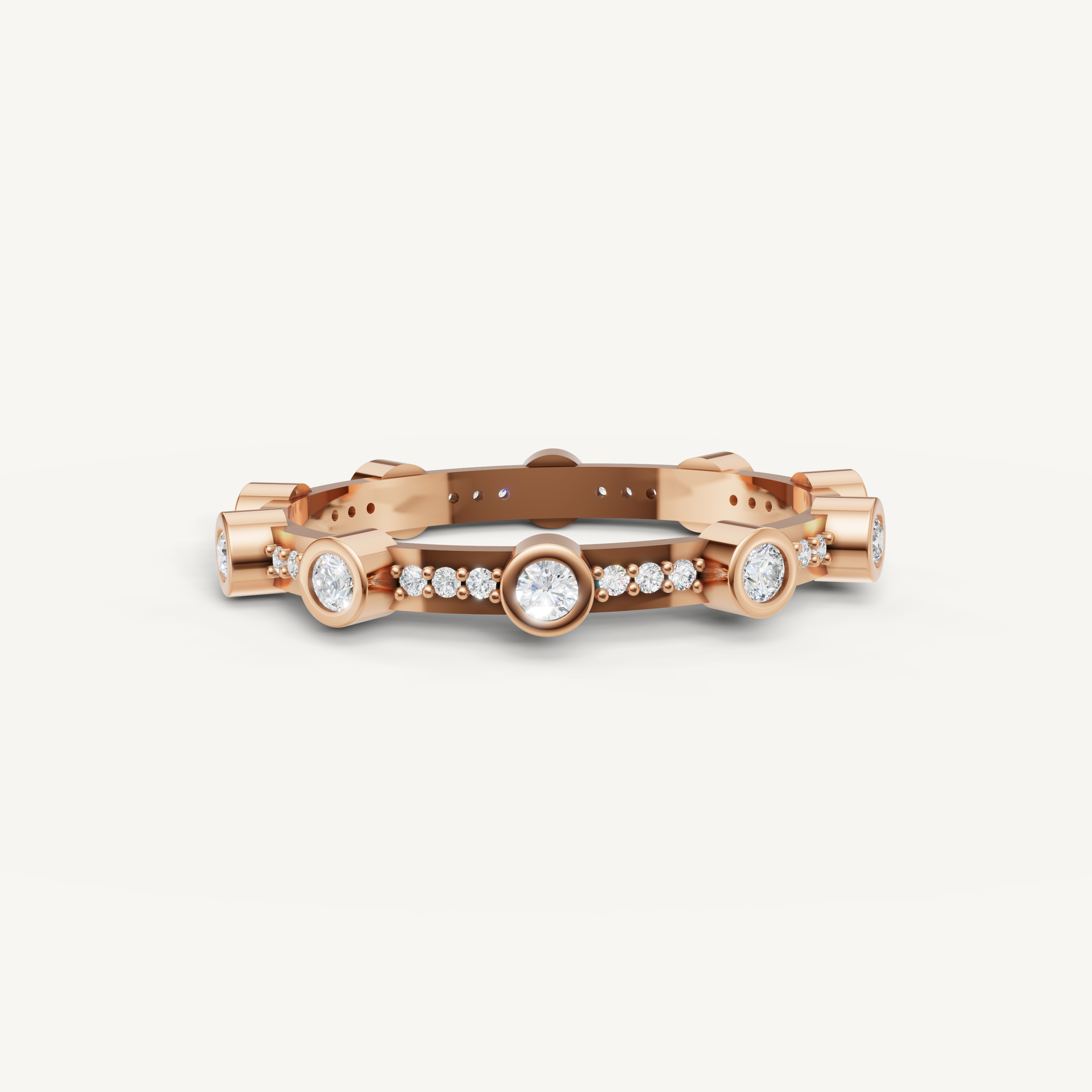 Raul Diamonds rose gold round diamond wedding band with timeless eternity design