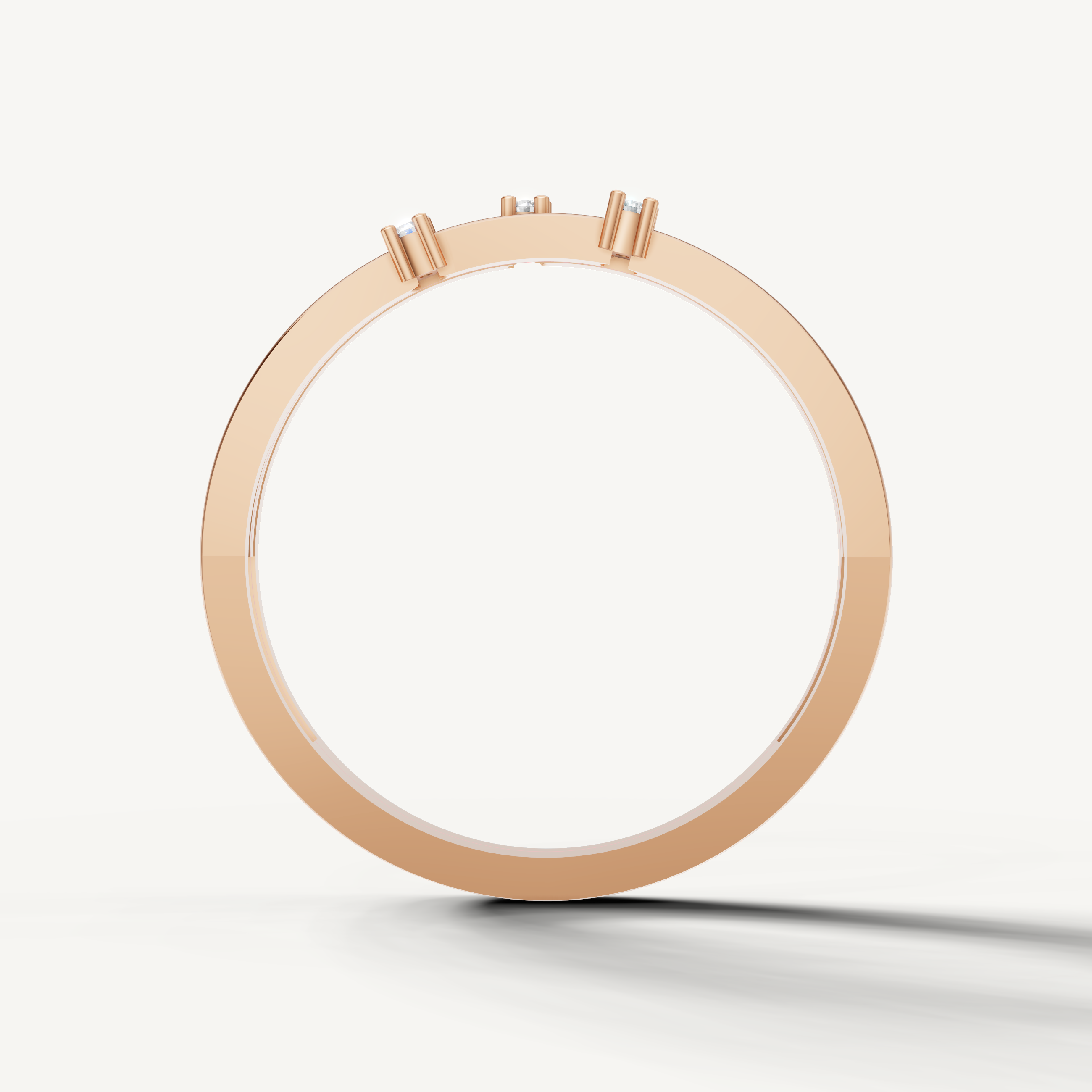 Luxury rose gold slim wedding band with sparkling diamonds from Raul Diamonds