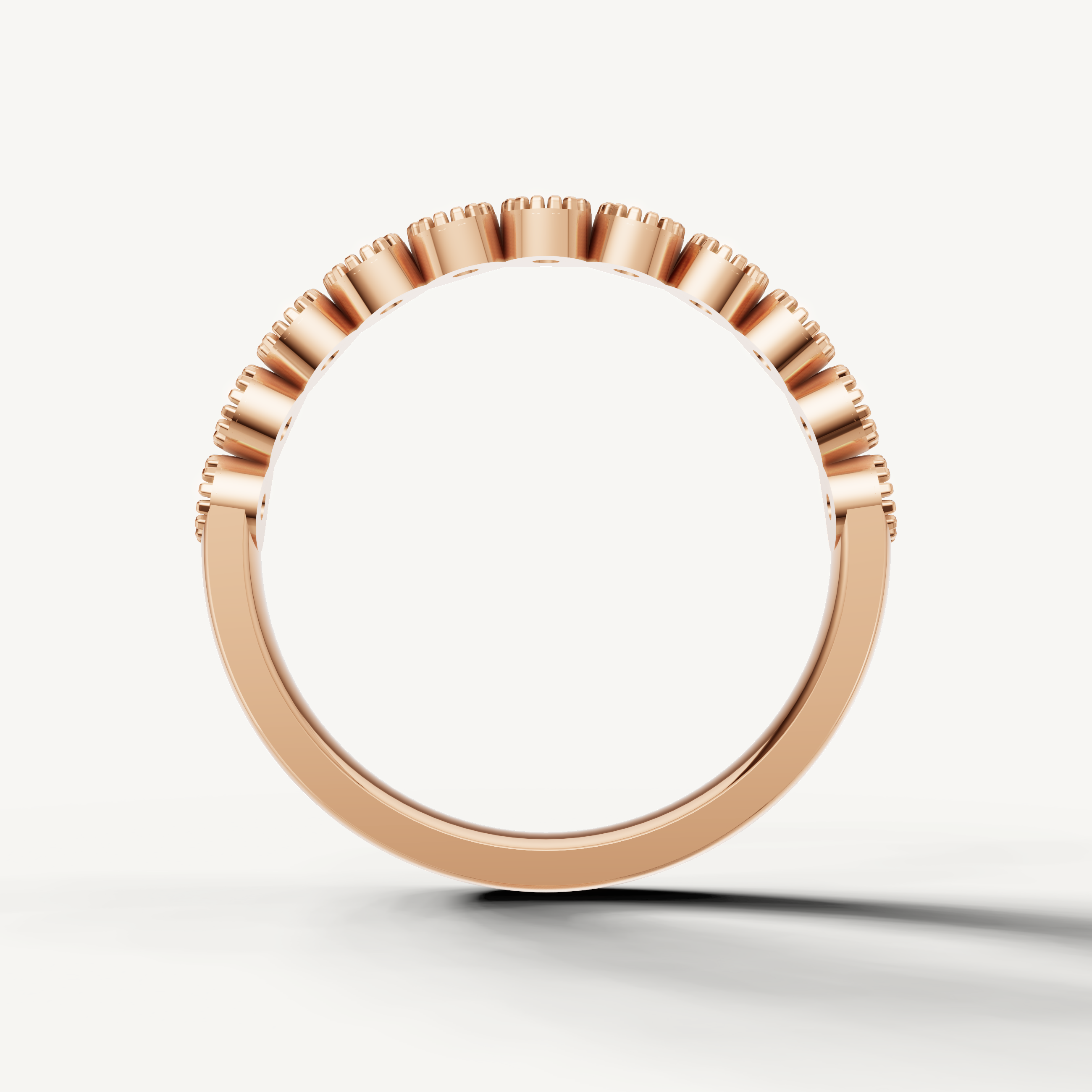 Luxury rose gold vintage style wedding band crafted by Raul Diamonds
