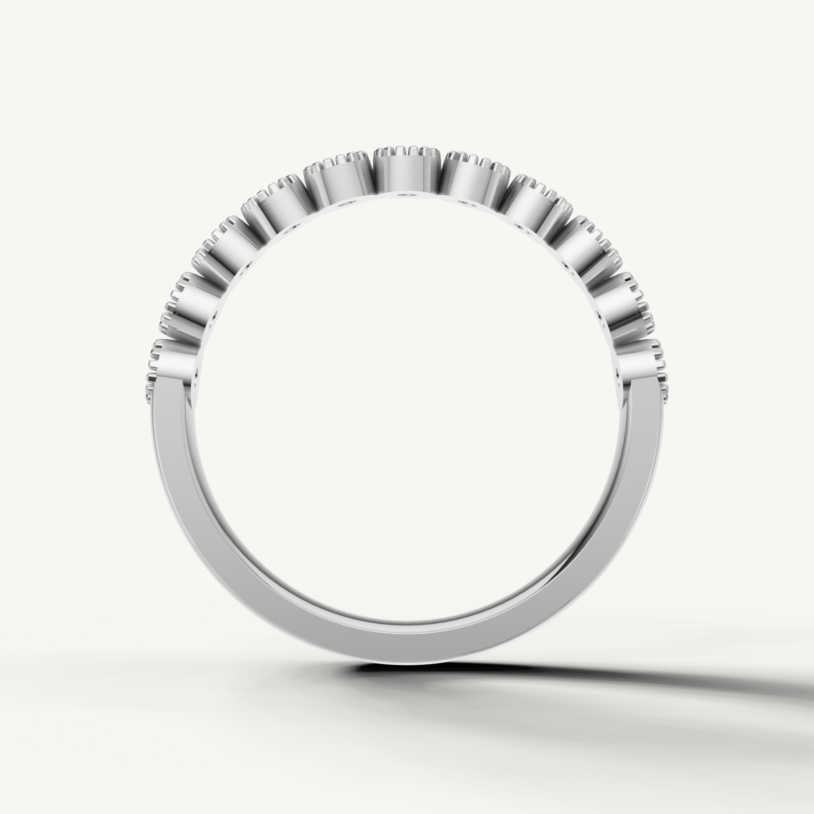 Luxury white gold vintage style diamond wedding band for women by Raul Diamonds