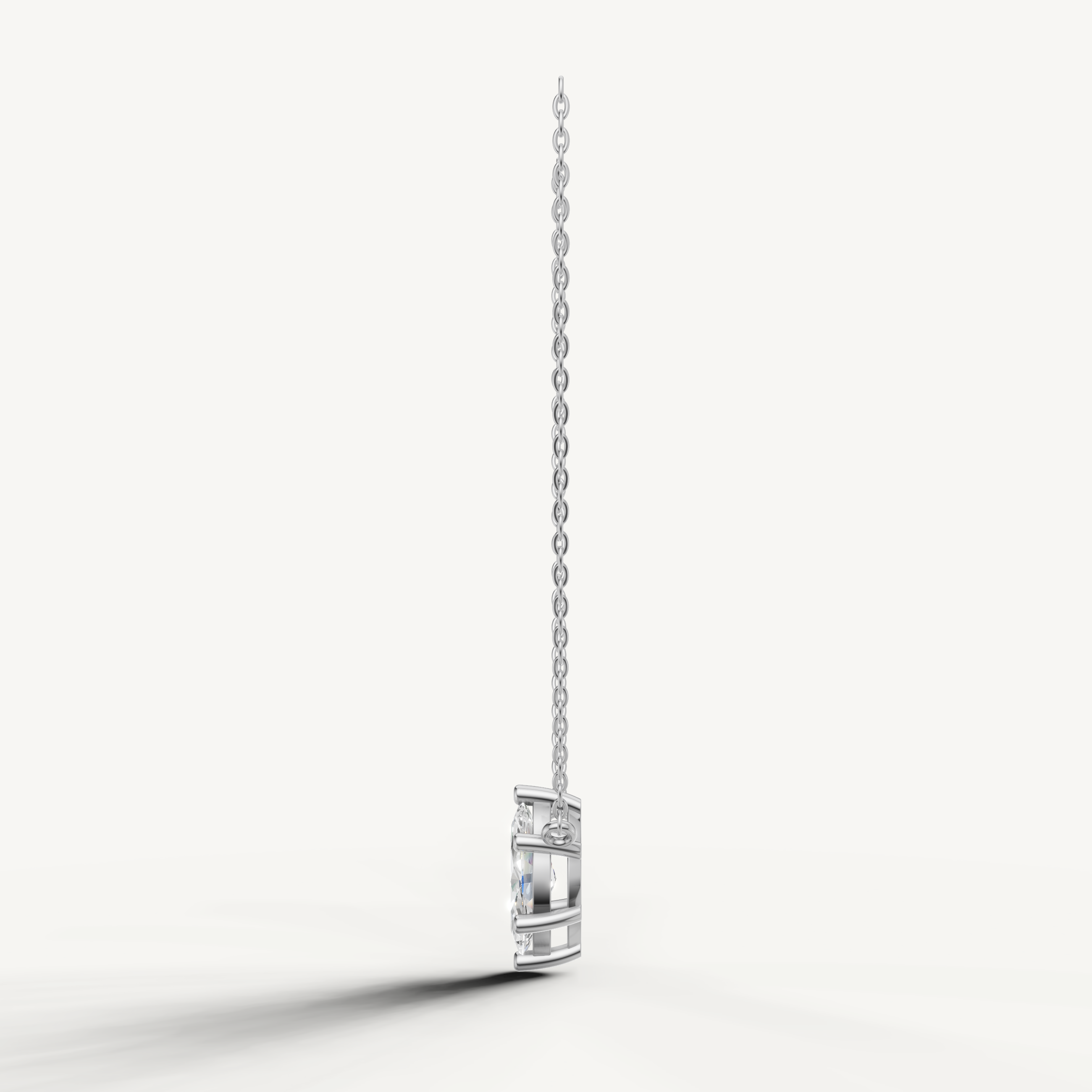 Modern Marquise Cut Lab Grown Diamond Pendant Necklace for Women in White Gold